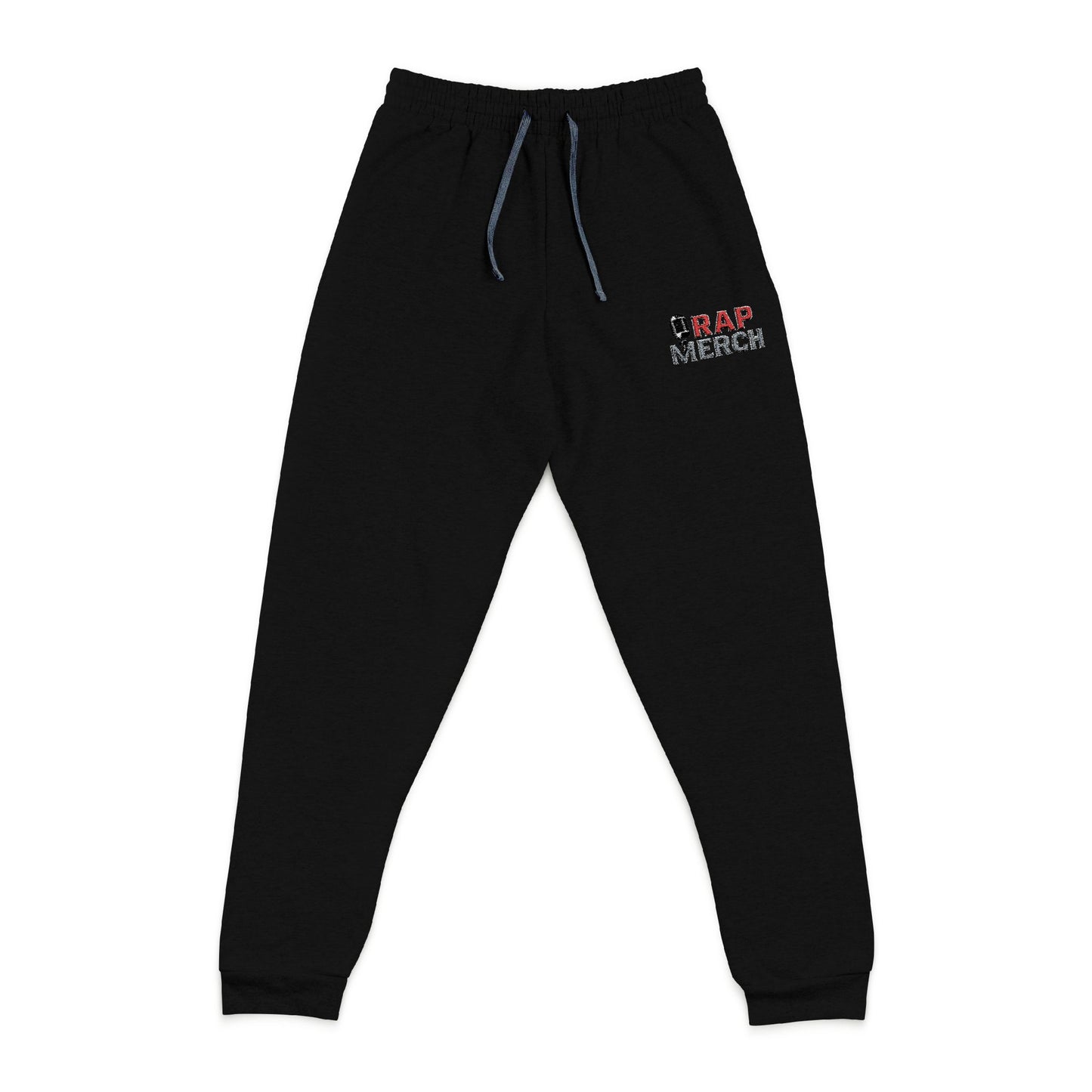 Embroidered Retro Flame White Trim Rap Merch Logo Joggers