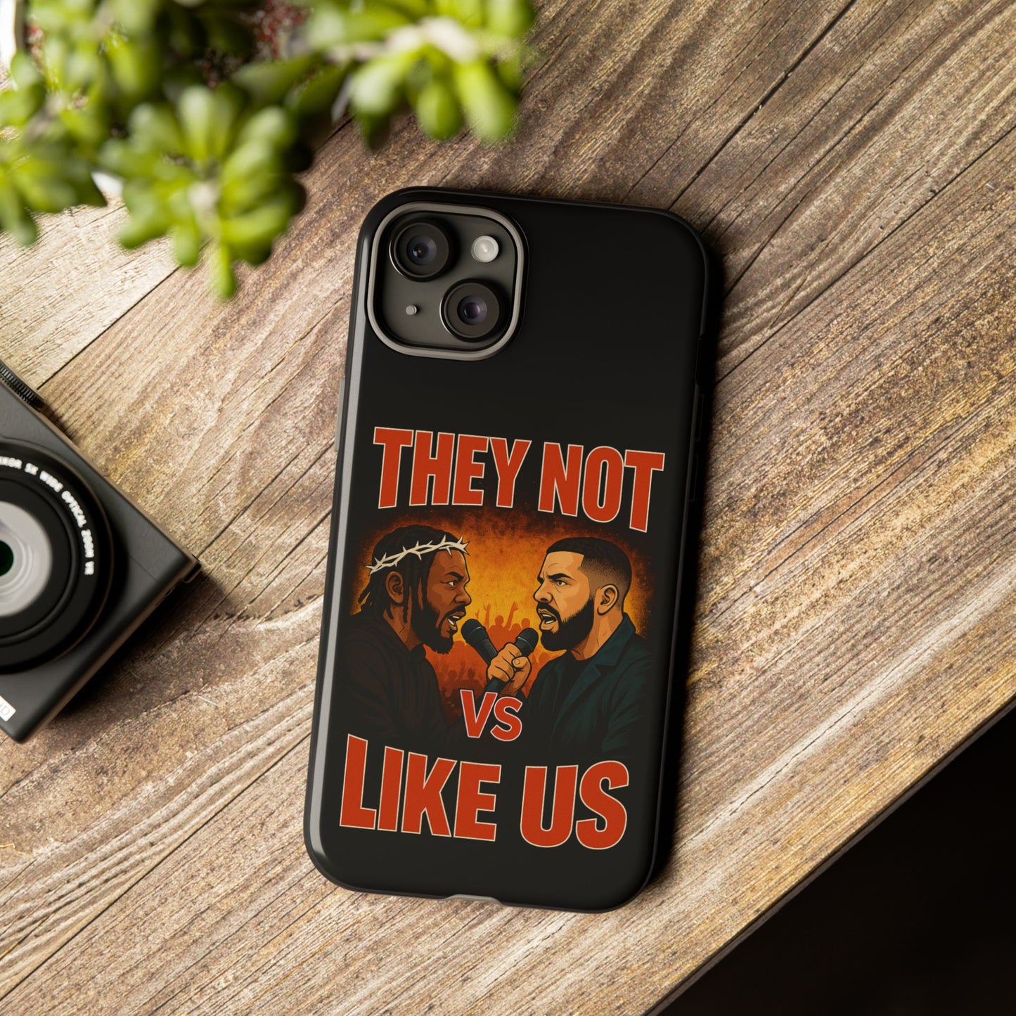 "Tough phone case, durable iPhone cover with funny design, perfect gift for Drake fans.