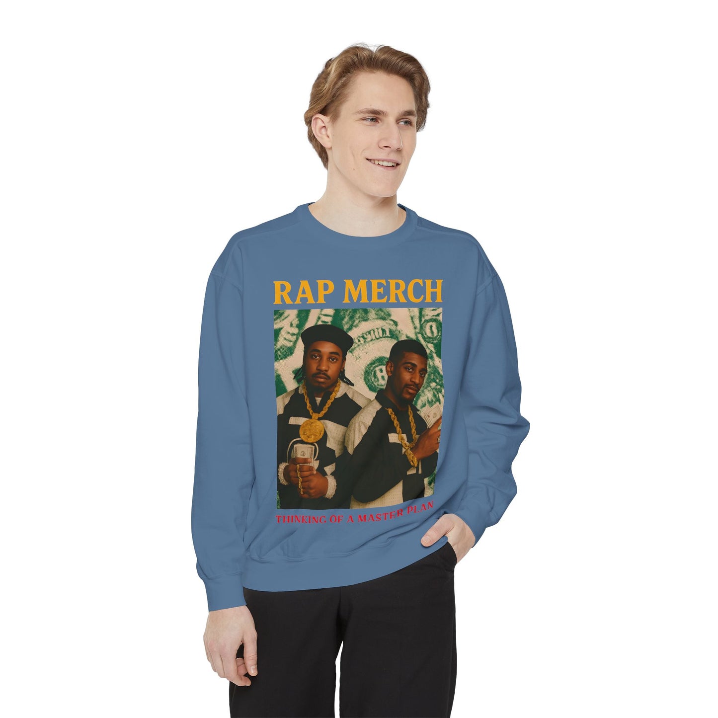 Rap Merch Unisex Garment-Dyed Sweatshirt, Cool Streetwear, Gift for Hip-Hop Fans, Casual Wear, Music Lover's Apparel