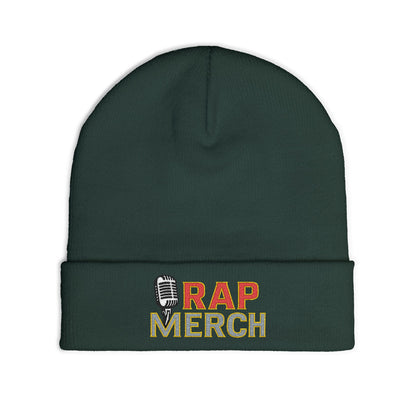 Rap Merch Embroidered Knit Beanie, Hip Hop Accessory, Music Lover Gift, Streetwear Fashion, Winter Warmth, Trendy Headwear