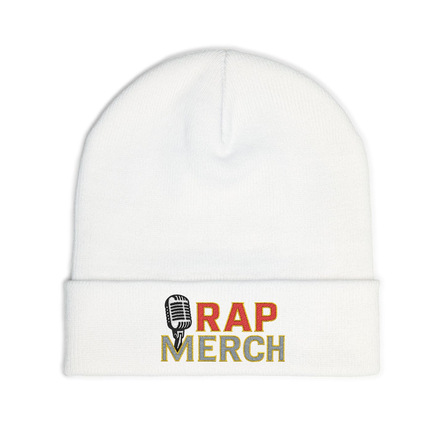 Rap Merch Embroidered Knit Beanie, Hip Hop Accessory, Music Lover Gift, Streetwear Fashion, Winter Warmth, Trendy Headwear