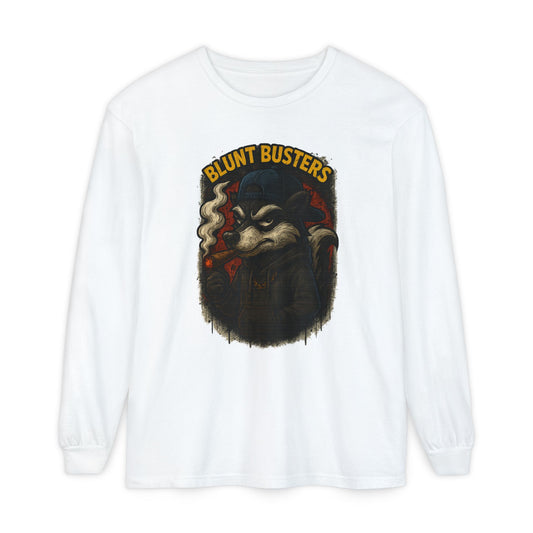 Retro Cartoon Long Sleeve T-Shirt for Casual Wear, Hipster Gift, Streetwear Style, Unisex Fashion, Graphic Tees, Blunt Busters Design