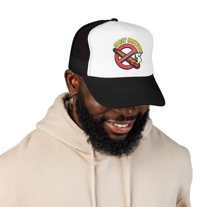 Embroidered Foam Trucker Hat | Retro Rap Merch Cap, Gift for Music Lovers, Festival Accessory