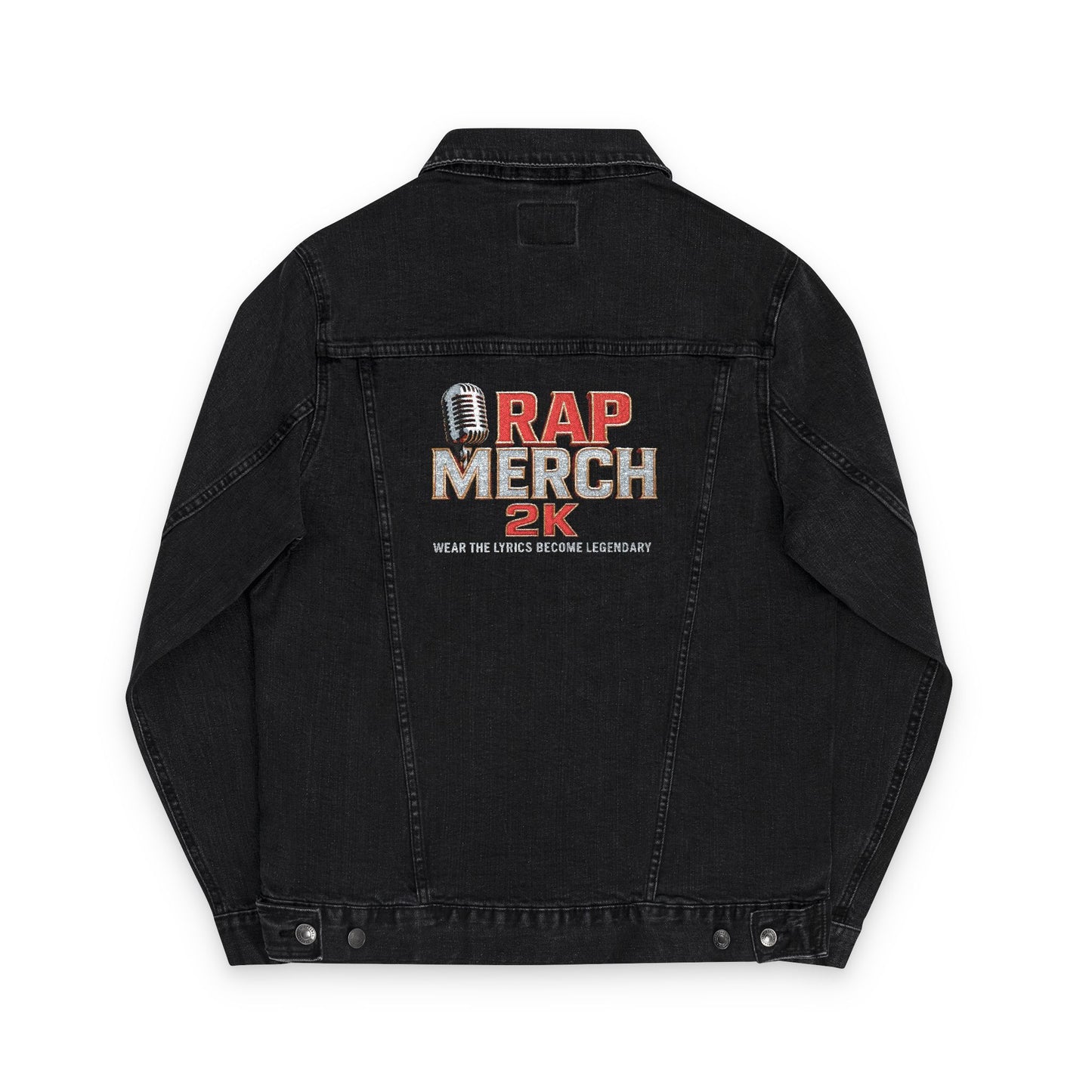 Embroidered RAP MERCH Denim Jacket