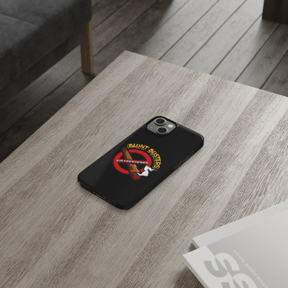 "Slim phone case with Blunt Busters design, trendy protective accessory and fun gift.