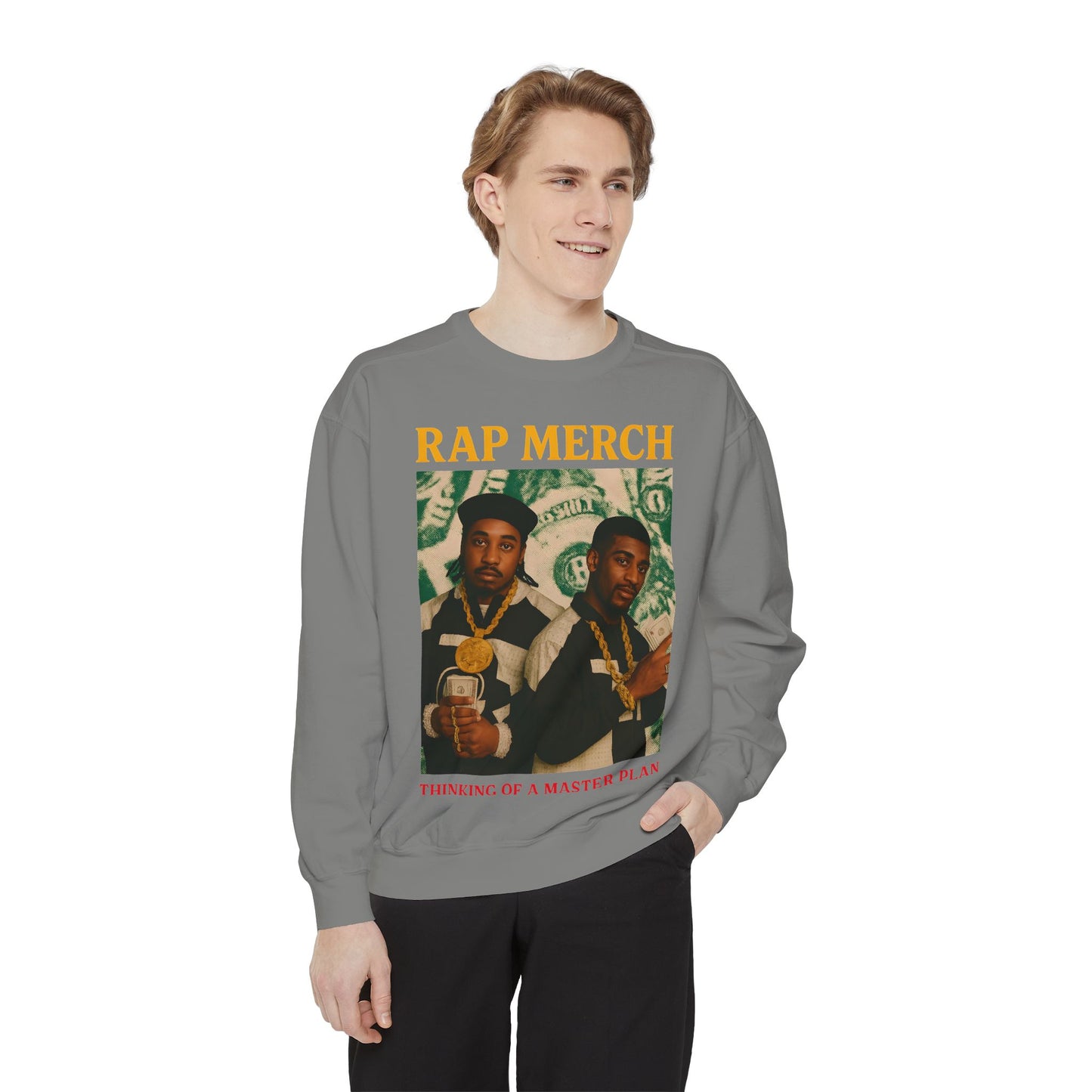 Rap Merch Unisex Garment-Dyed Sweatshirt, Cool Streetwear, Gift for Hip-Hop Fans, Casual Wear, Music Lover's Apparel