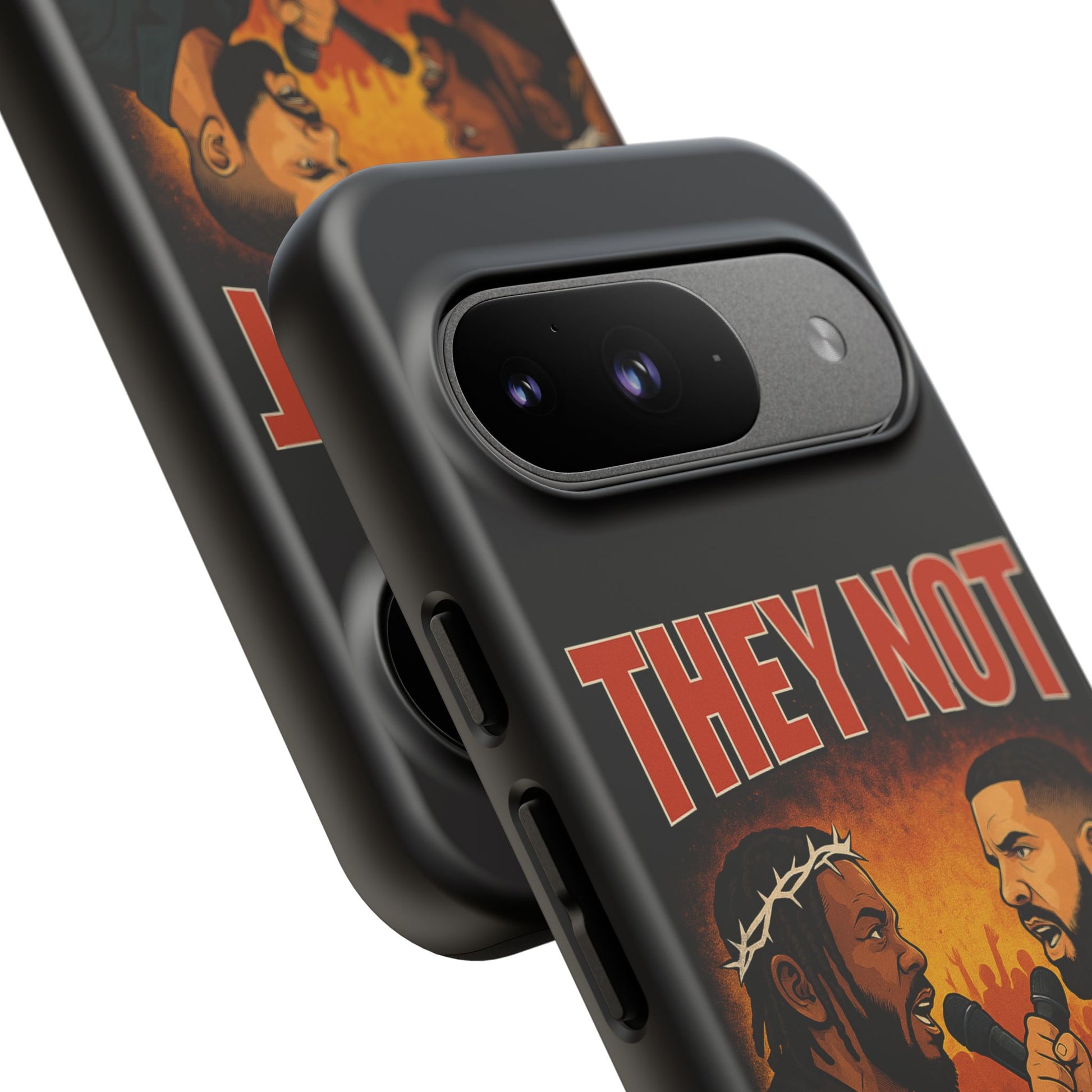 "Tough phone case, durable iPhone cover with funny design, perfect gift for Drake fans.