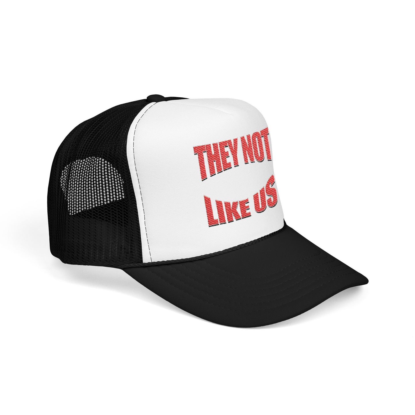Stylish Foam Trucker Hat with 'THEY NOT LIKE US' Embroidery, Trendy Cap for Outdoor Events, Casual Wear, Gifts, Summer Style
