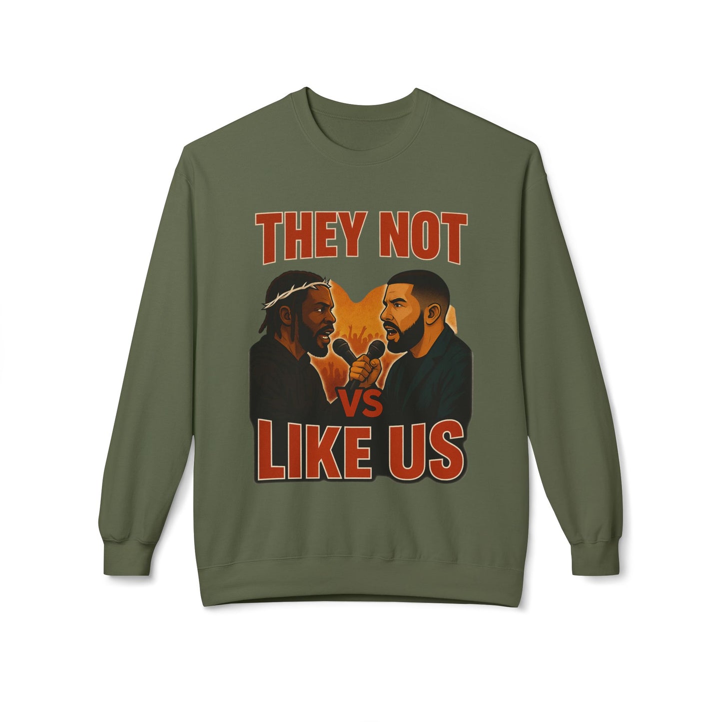They Not Vs Like Us, Crewneck Sweatshirt, Unisex Fleece, Hip Hop Sweatshirt, Rap Music Gift, Cozy Streetwear, Unique Sweatshirt Gift