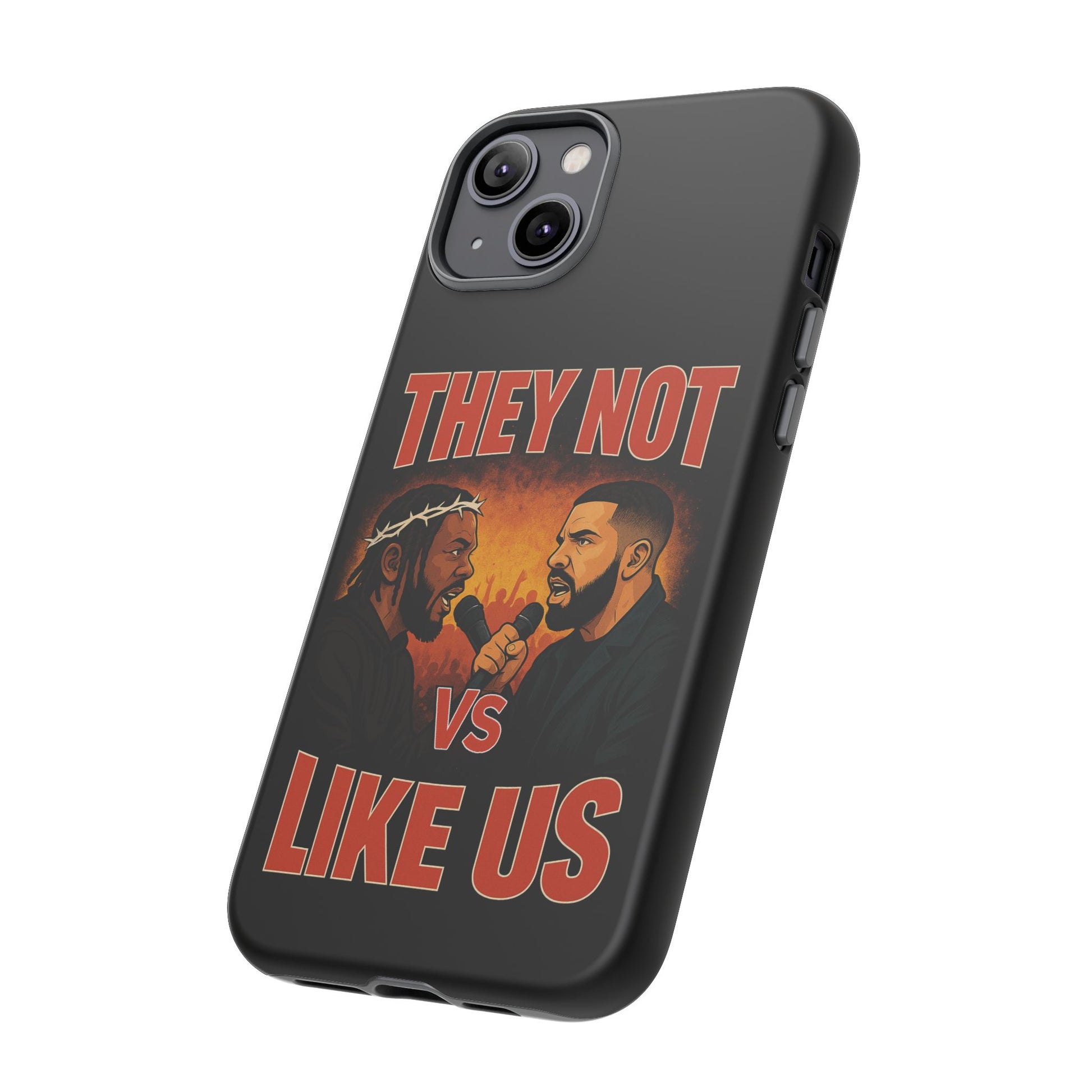 "Tough phone case, durable iPhone cover with funny design, perfect gift for Drake fans.