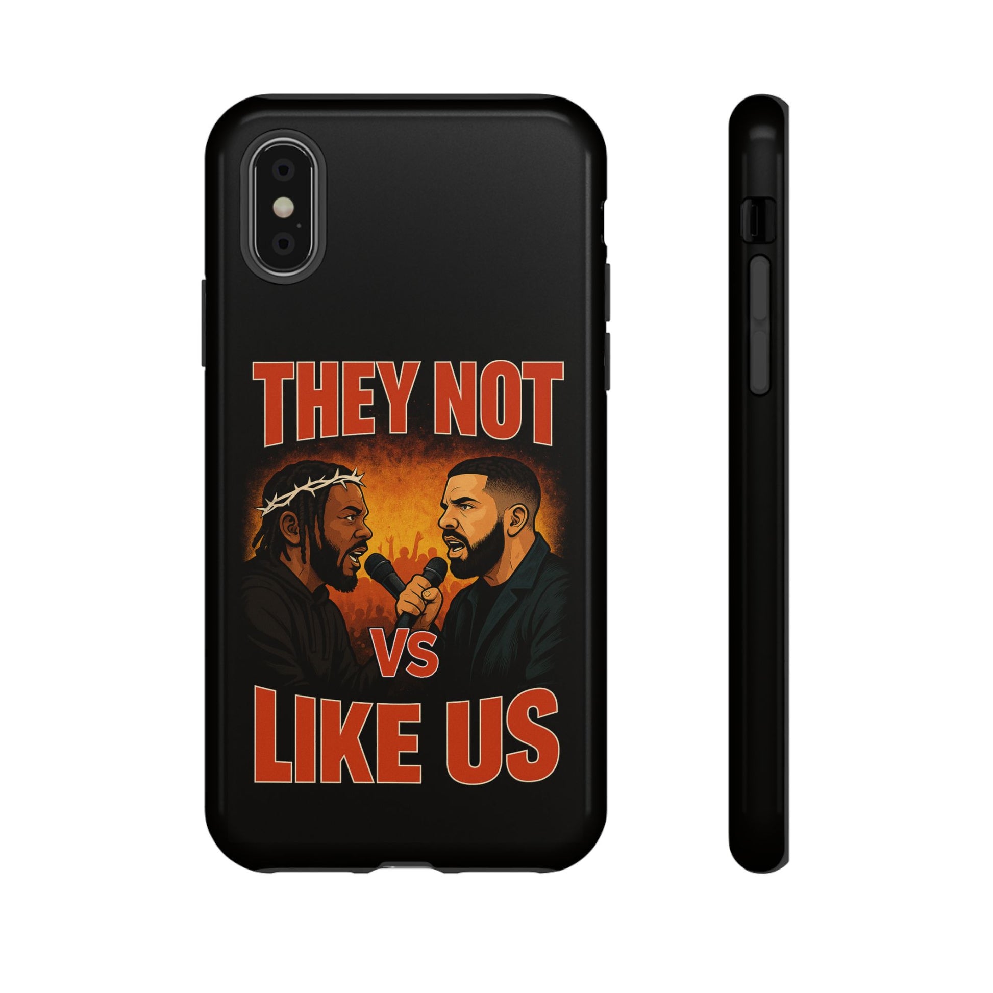 "Tough phone case, durable iPhone cover with funny design, perfect gift for Drake fans.