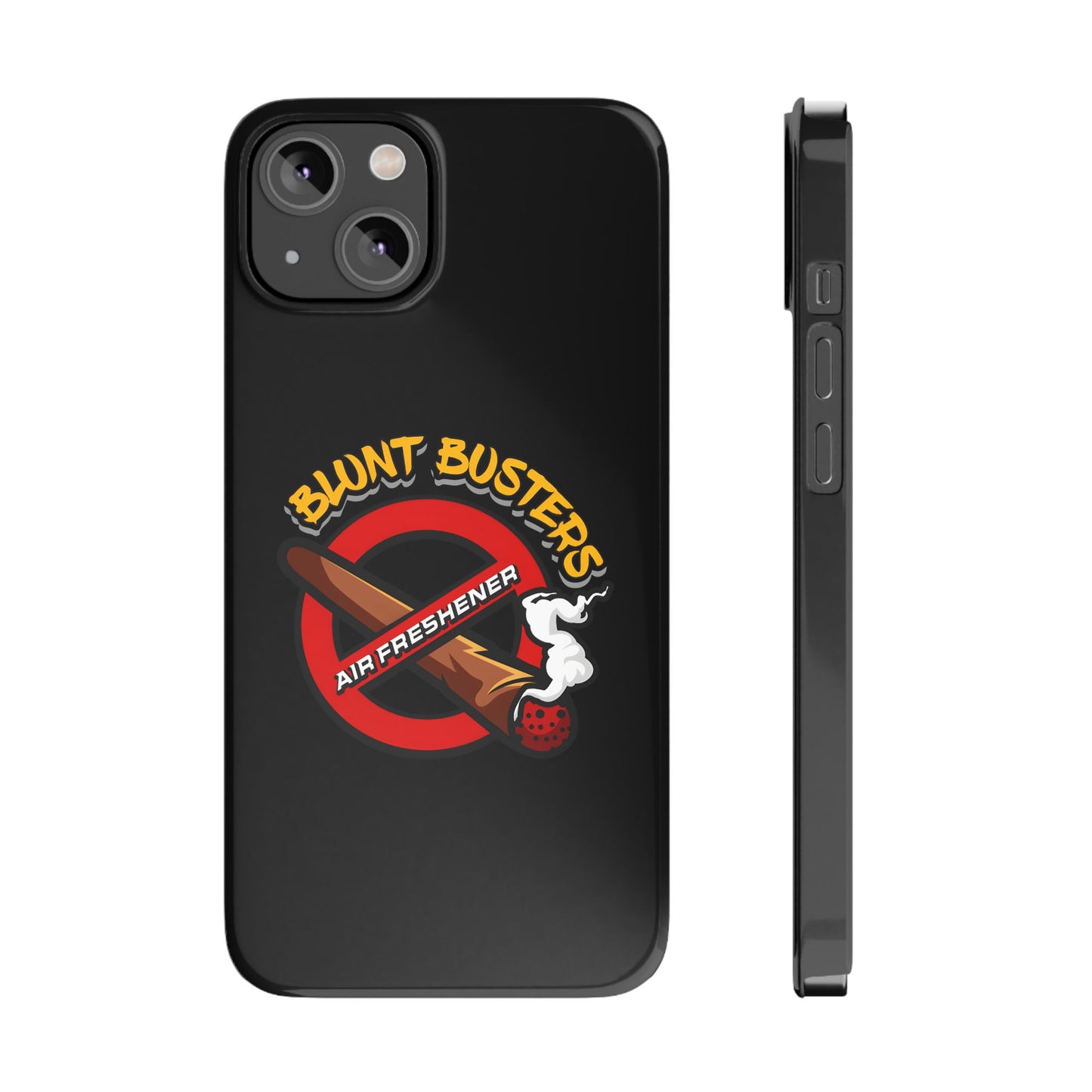 "Slim phone case with Blunt Busters design, trendy protective accessory and fun gift.