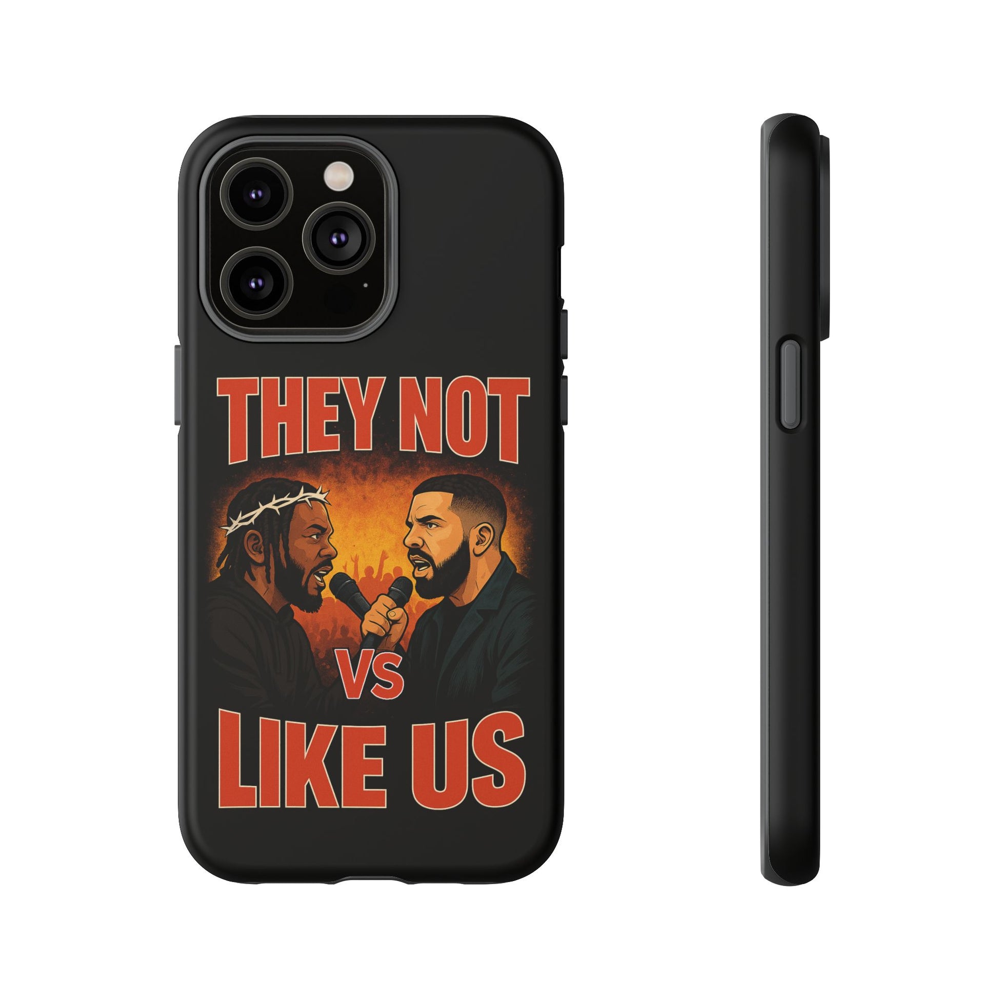 "Tough phone case, durable iPhone cover with funny design, perfect gift for Drake fans.