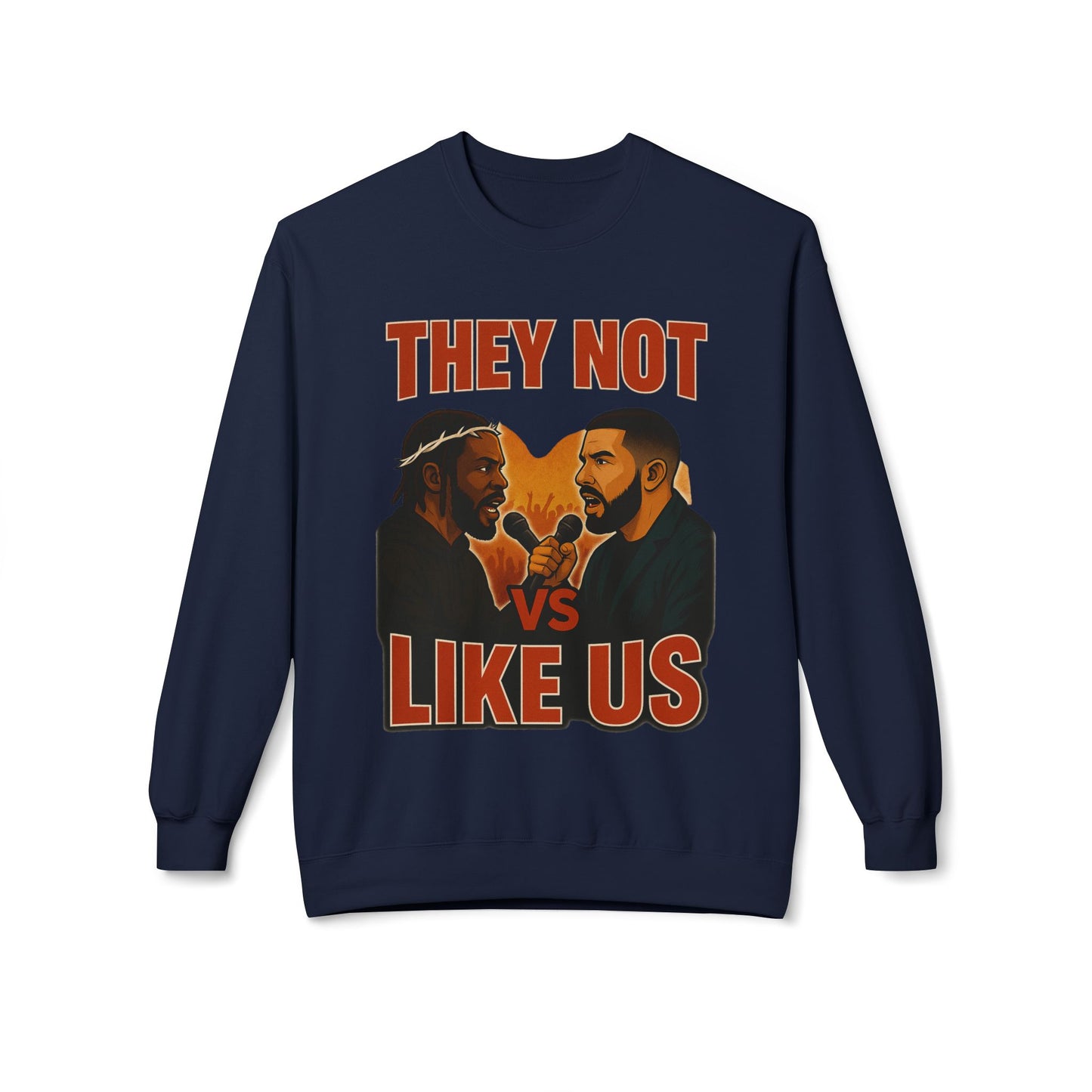 They Not Vs Like Us, Crewneck Sweatshirt, Unisex Fleece, Hip Hop Sweatshirt, Rap Music Gift, Cozy Streetwear, Unique Sweatshirt Gift