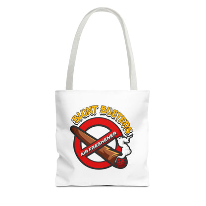 "Blunt Busters tote bag with quirky playful design, fun gift for festivals or everyday use.