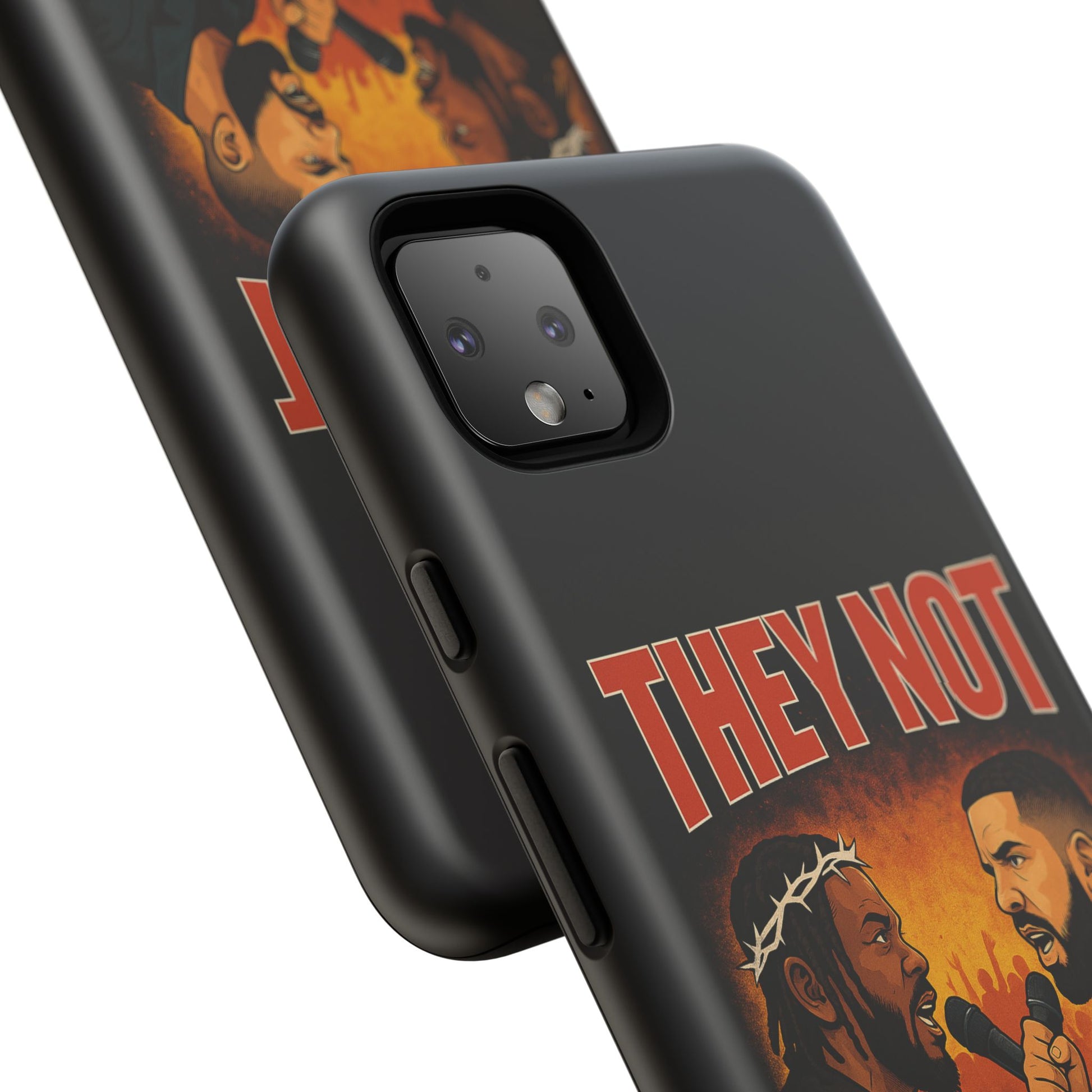 "Tough phone case, durable iPhone cover with funny design, perfect gift for Drake fans.