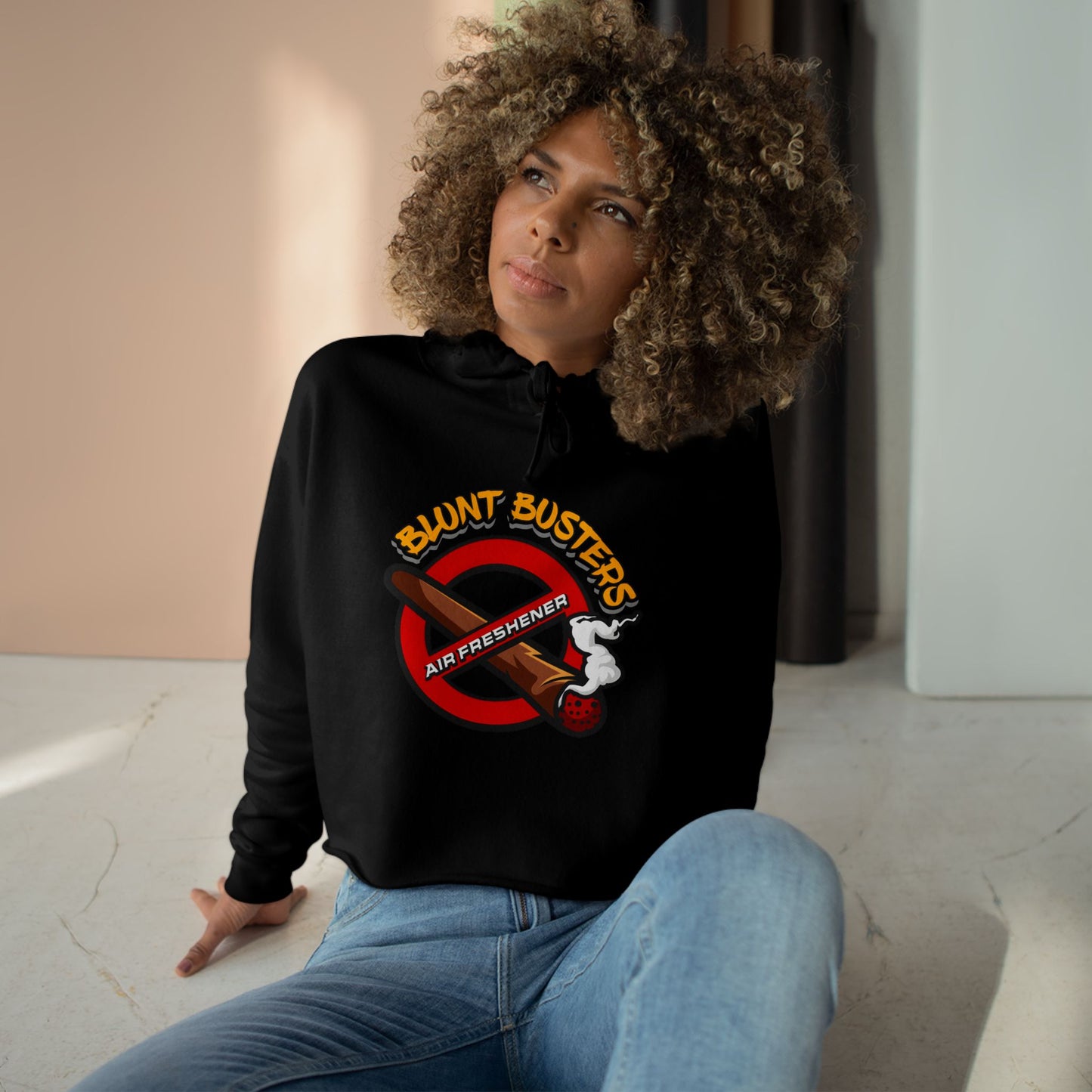 Women’s cropped Ghostbusters hoodie perfect for Halloween