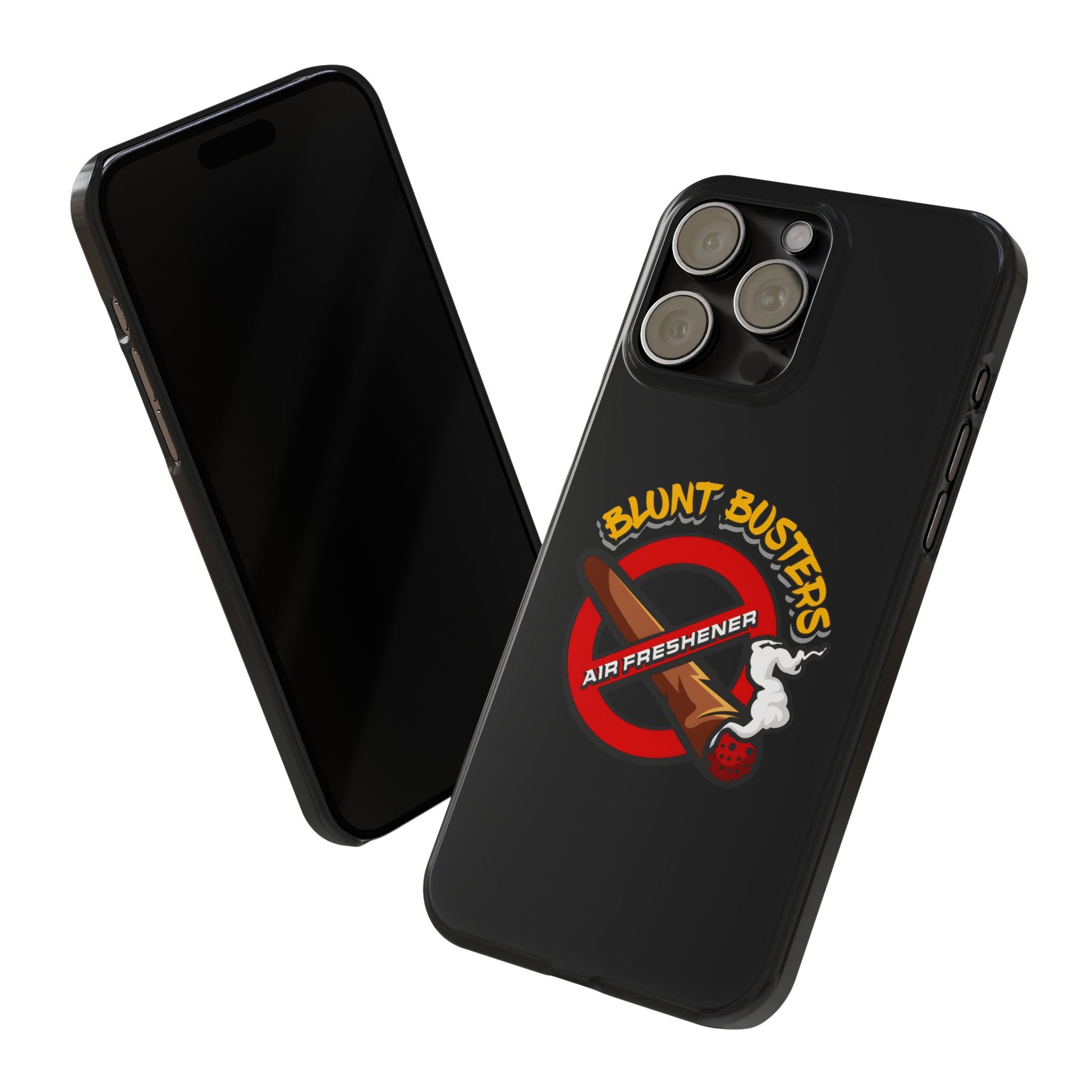 "Slim phone case with Blunt Busters design, trendy protective accessory and fun gift.