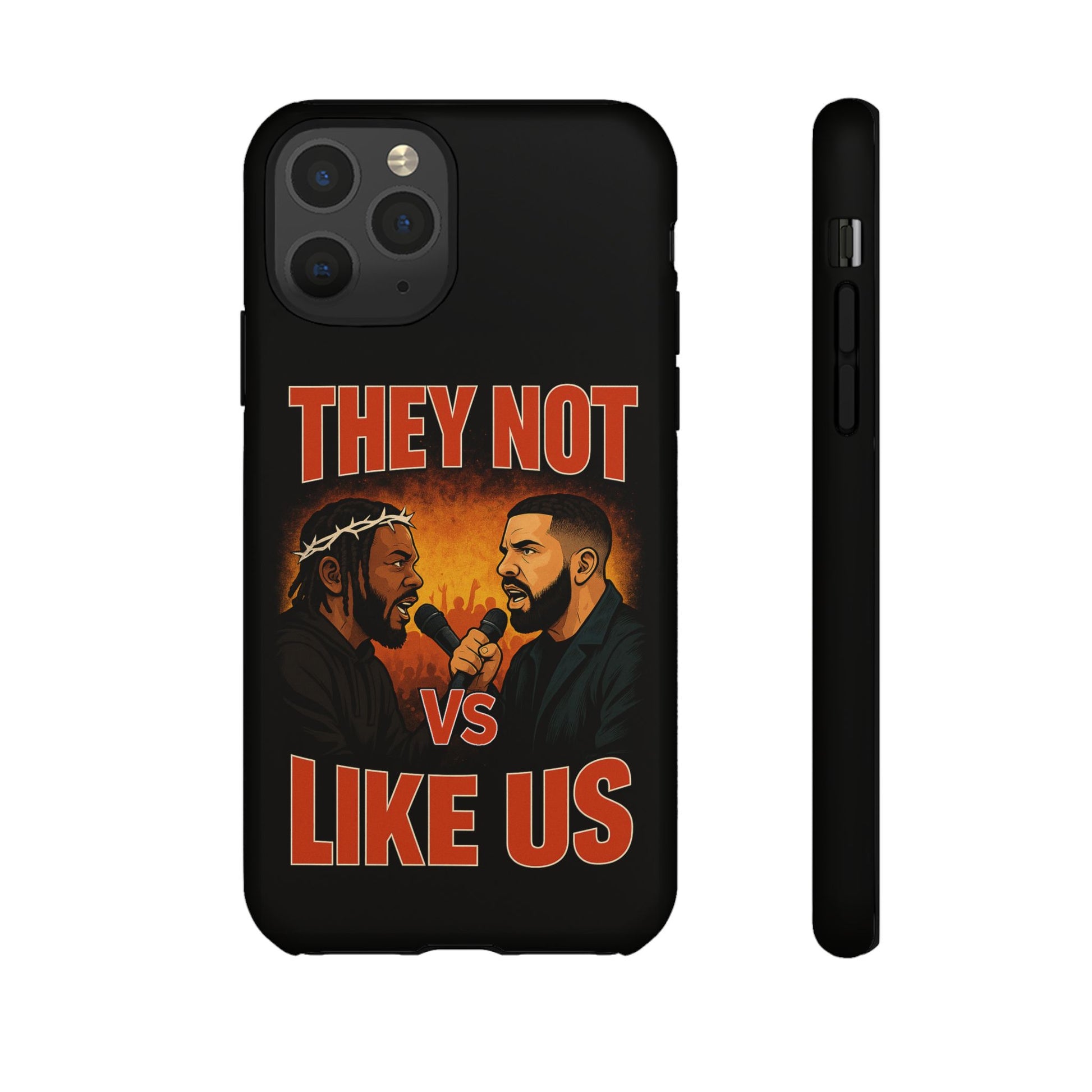 "Tough phone case, durable iPhone cover with funny design, perfect gift for Drake fans.