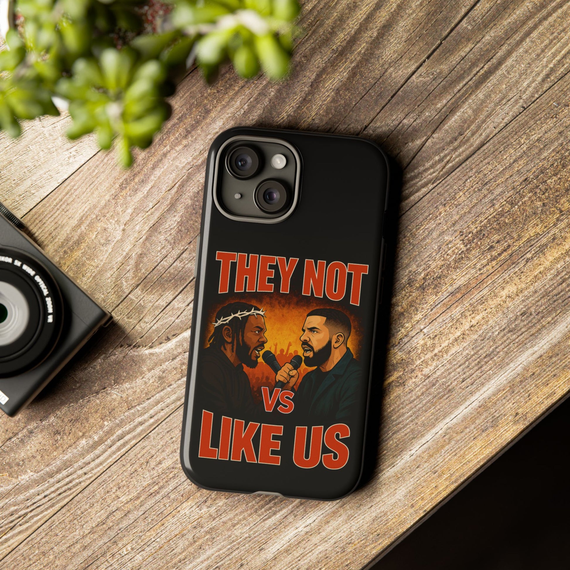 "Tough phone case, durable iPhone cover with funny design, perfect gift for Drake fans.