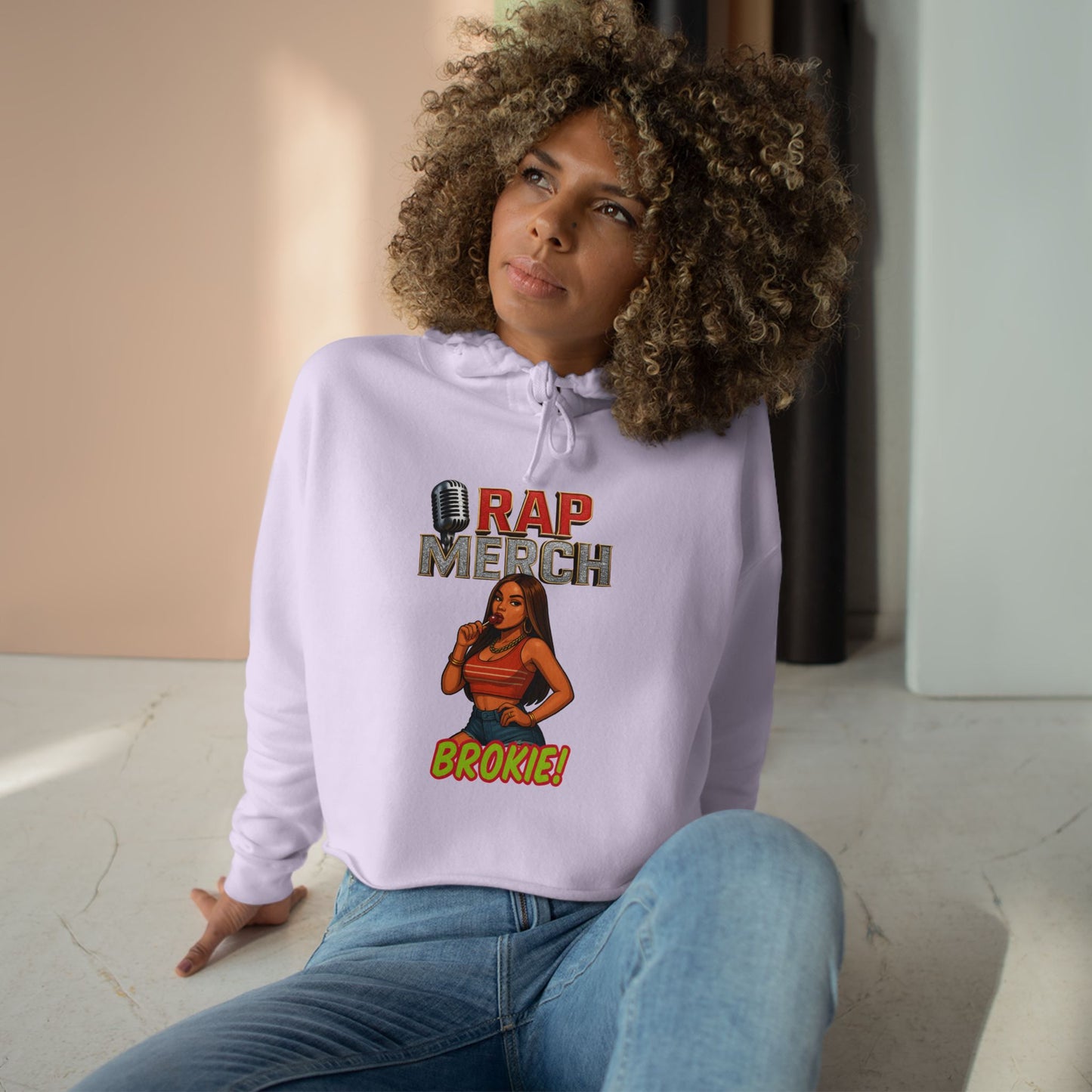 Rap-Themed Crop Hoodie, Cool Casual Hoodie, Music Lover Gift, Trendy Streetwear, Unique Graphic Sweatshirt, Everyday Comfort Wear