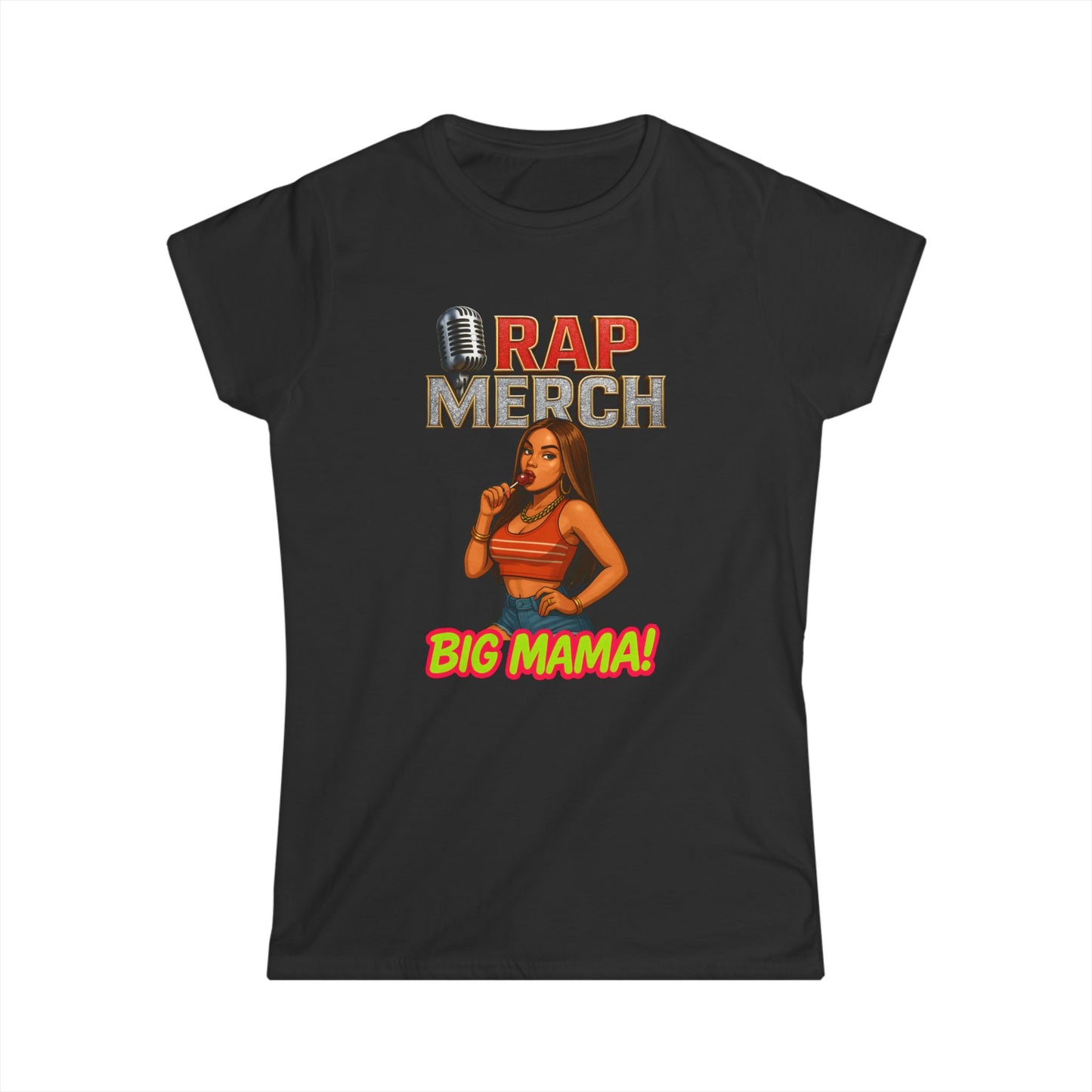 Rap Merch Women's Softstyle Tee - Big Mama Graphic Tee, Hip Hop Fashion, Gift for Music Lovers, Casual Chic Style, Birthday Gift