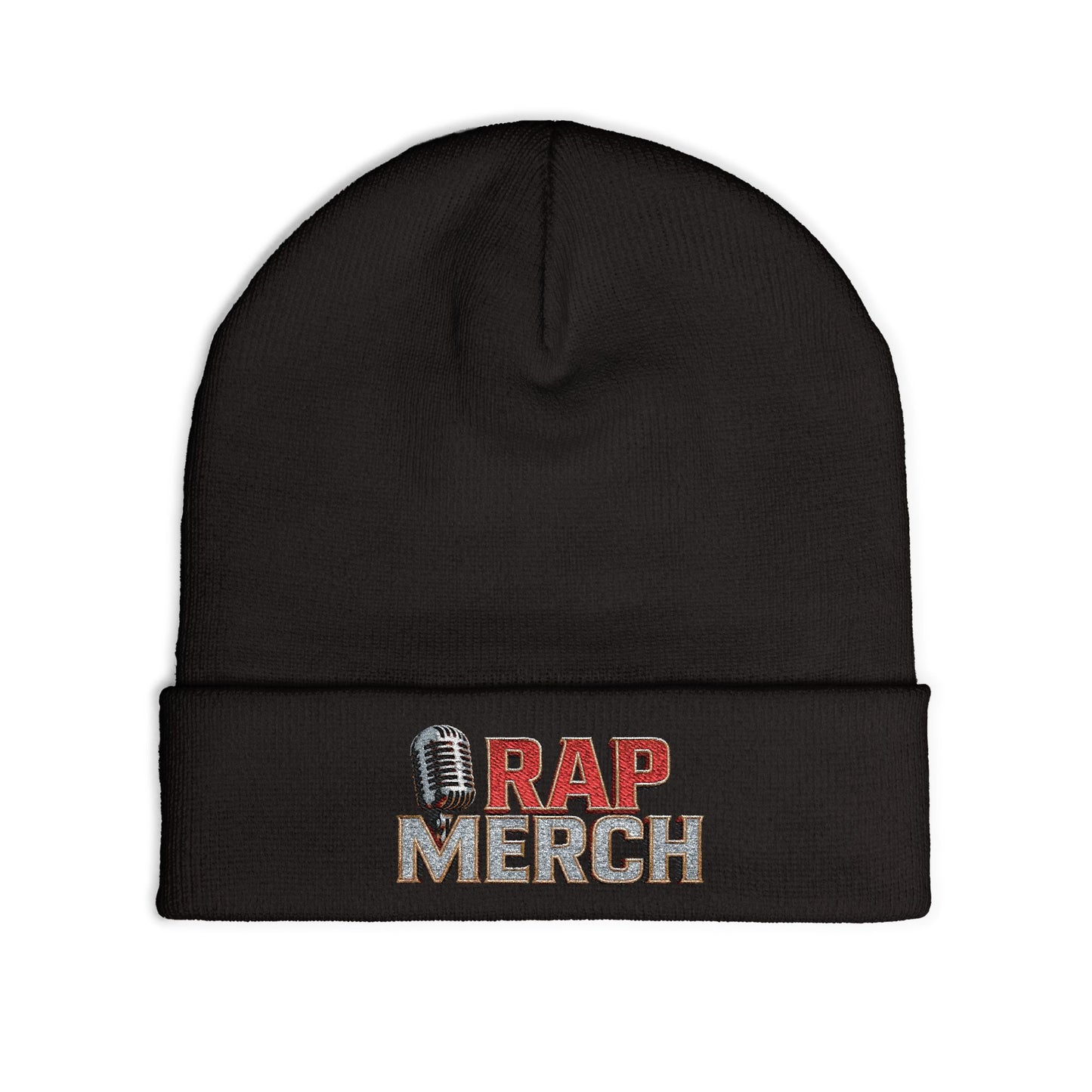 Rap Merch Embroidered Knit Beanie, Hip Hop Accessory, Music Lover Gift, Streetwear Fashion, Winter Warmth, Trendy Headwear