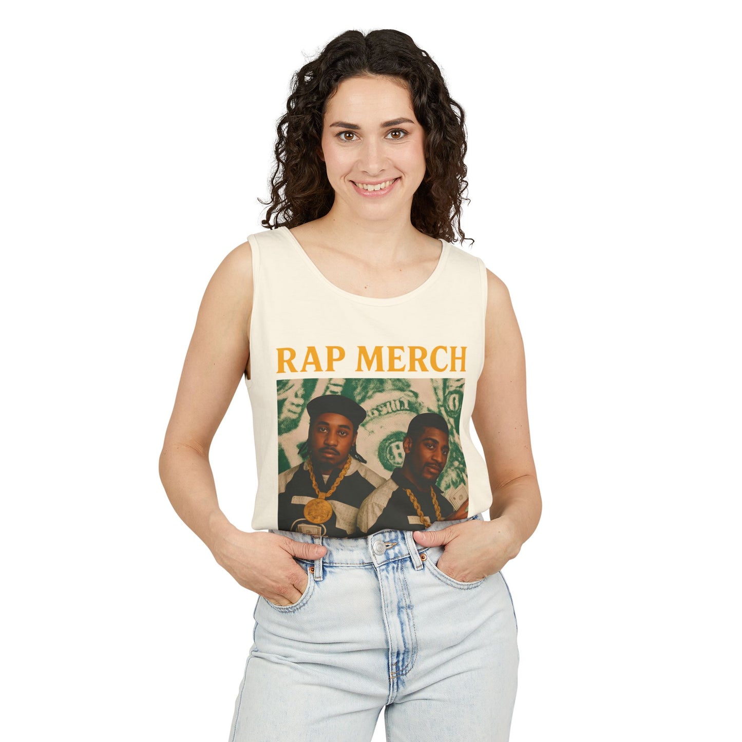 Rap Merch Garment-Dyed Tank Top - Unisex Music Apparel, Hip-Hop Fashion, Casual Summer Wear, Gift for Music Lovers, Festival Clothing