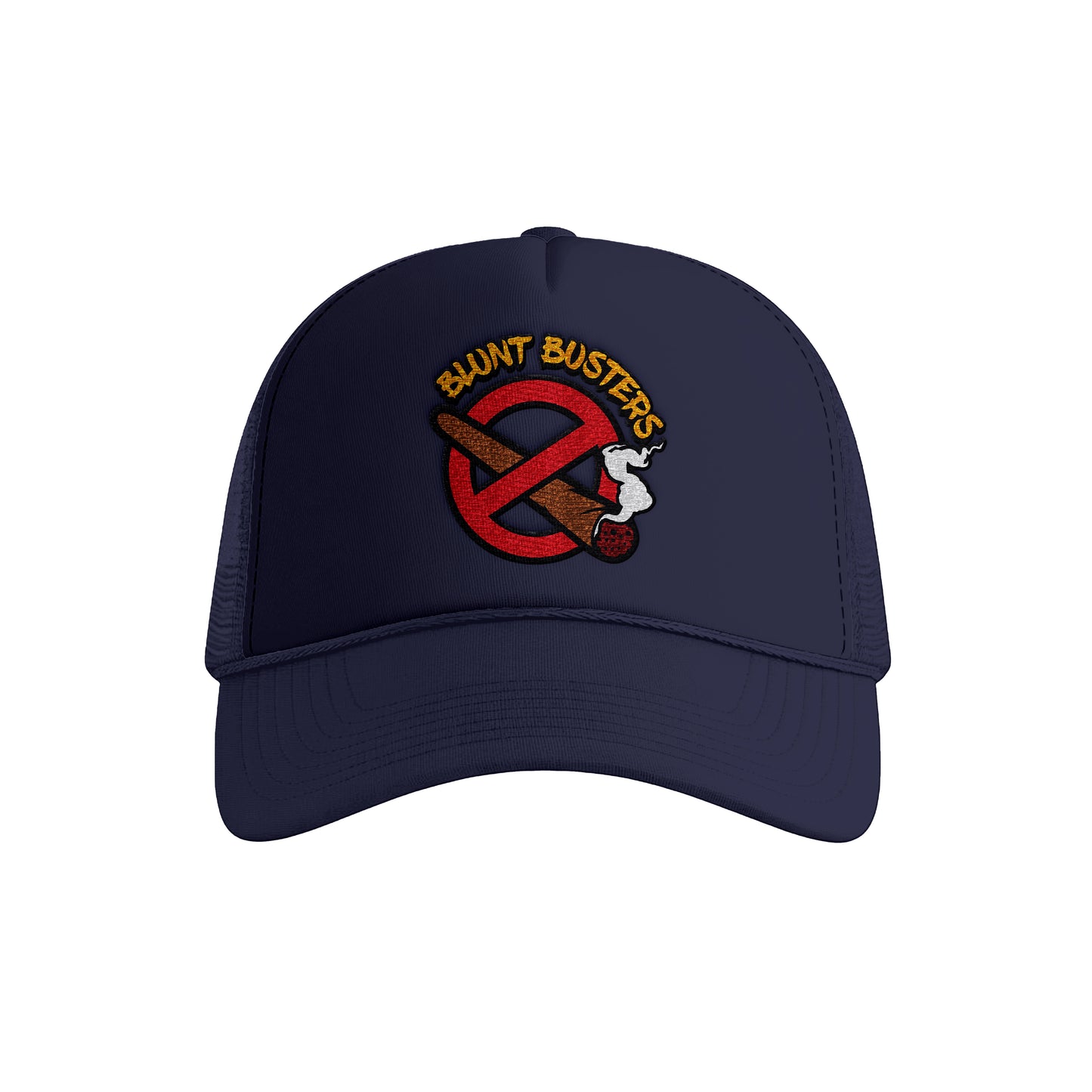 old Foam Trucker Hat with Blunt Busters Embroidery, Fun Accessories for Festivals, Outdoors, Gifts for Smokers, Casual Fashion, Adjustable Cap