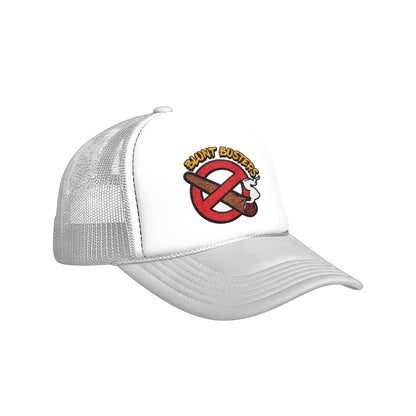 old Foam Trucker Hat with Blunt Busters Embroidery, Fun Accessories for Festivals, Outdoors, Gifts for Smokers, Casual Fashion, Adjustable Cap