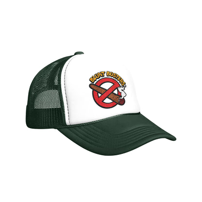 old Foam Trucker Hat with Blunt Busters Embroidery, Fun Accessories for Festivals, Outdoors, Gifts for Smokers, Casual Fashion, Adjustable Cap