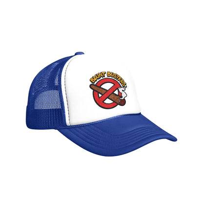old Foam Trucker Hat with Blunt Busters Embroidery, Fun Accessories for Festivals, Outdoors, Gifts for Smokers, Casual Fashion, Adjustable Cap