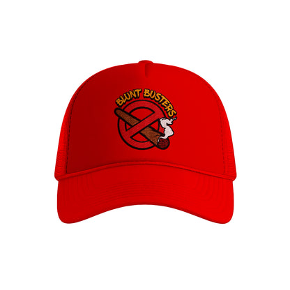old Foam Trucker Hat with Blunt Busters Embroidery, Fun Accessories for Festivals, Outdoors, Gifts for Smokers, Casual Fashion, Adjustable Cap