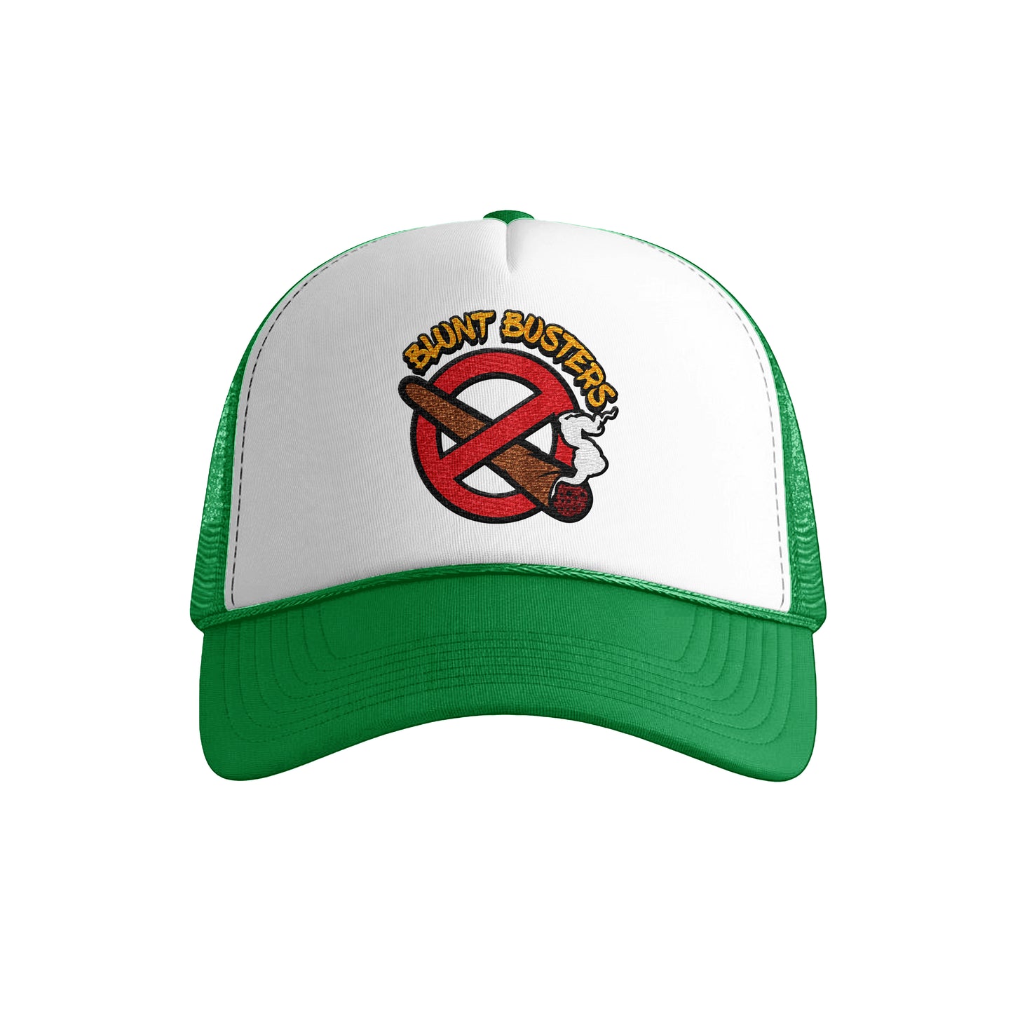 old Foam Trucker Hat with Blunt Busters Embroidery, Fun Accessories for Festivals, Outdoors, Gifts for Smokers, Casual Fashion, Adjustable Cap