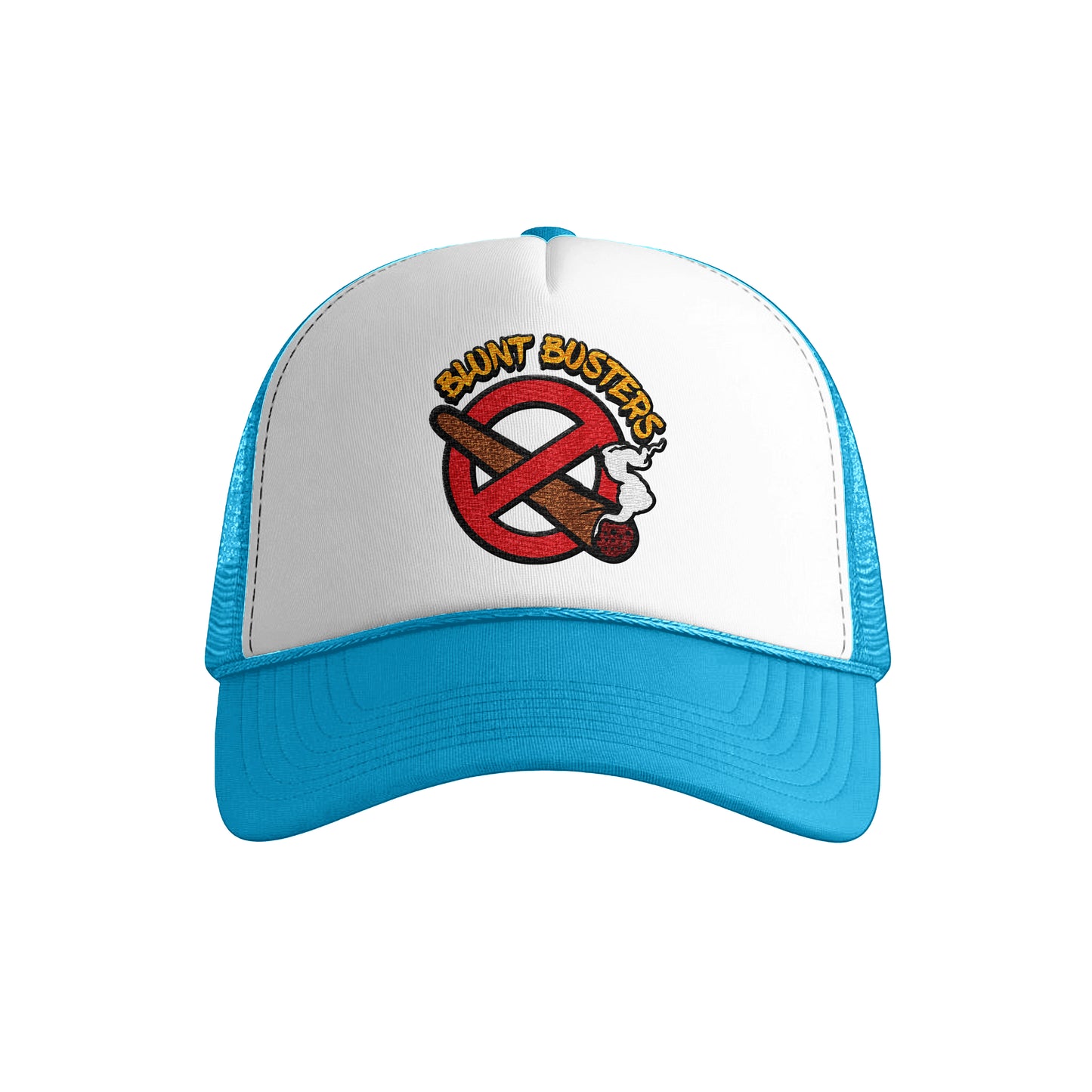 old Foam Trucker Hat with Blunt Busters Embroidery, Fun Accessories for Festivals, Outdoors, Gifts for Smokers, Casual Fashion, Adjustable Cap