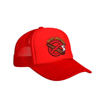 old Foam Trucker Hat with Blunt Busters Embroidery, Fun Accessories for Festivals, Outdoors, Gifts for Smokers, Casual Fashion, Adjustable Cap