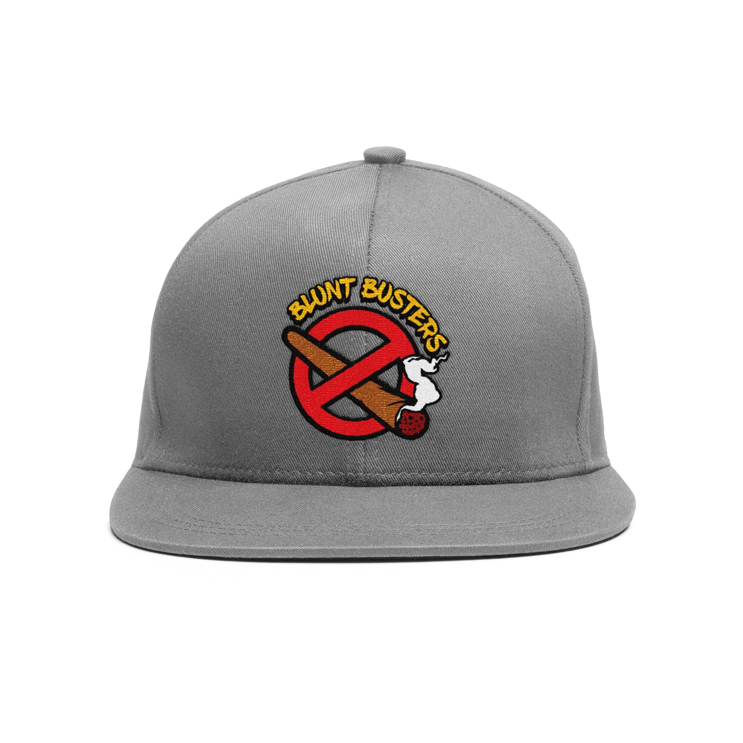 Flat Bill Cap — "Blunt Busters" Embroidered Snapback
