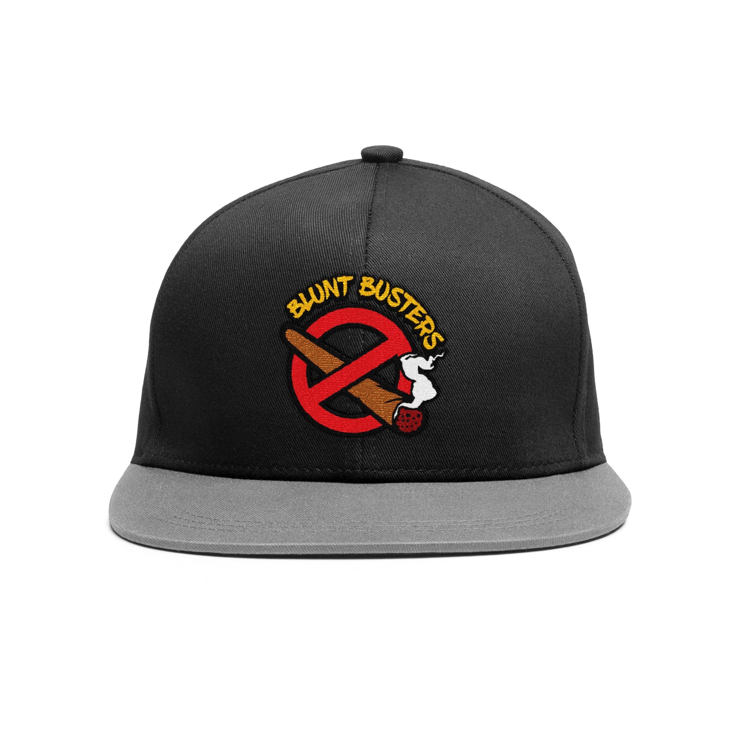 Flat Bill Cap — "Blunt Busters" Embroidered Snapback