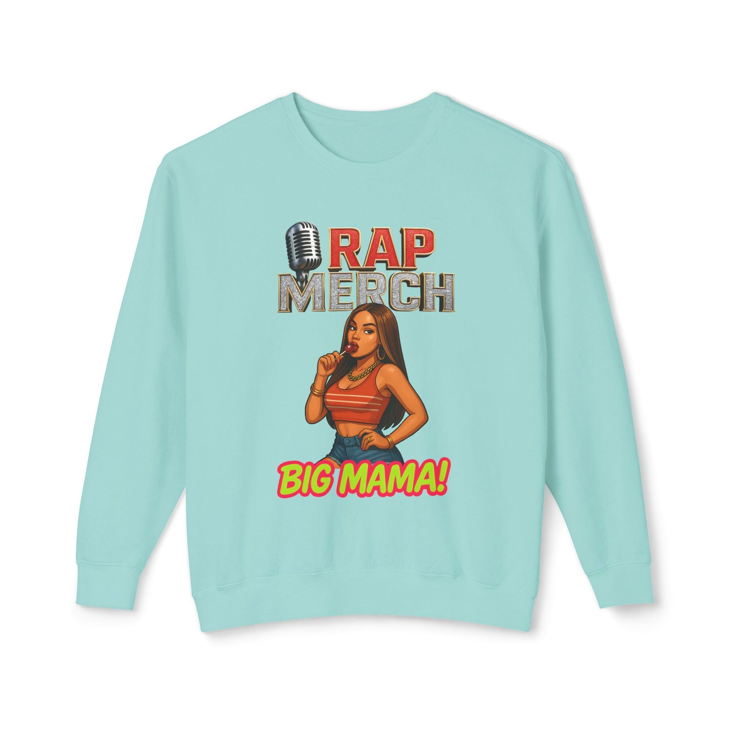 Big Mama Rap Merch Crewneck Sweatshirt, Unisex Lightweight Hoodie, Hip Hop Apparel, Music Lover Gift, Streetwear Fashion