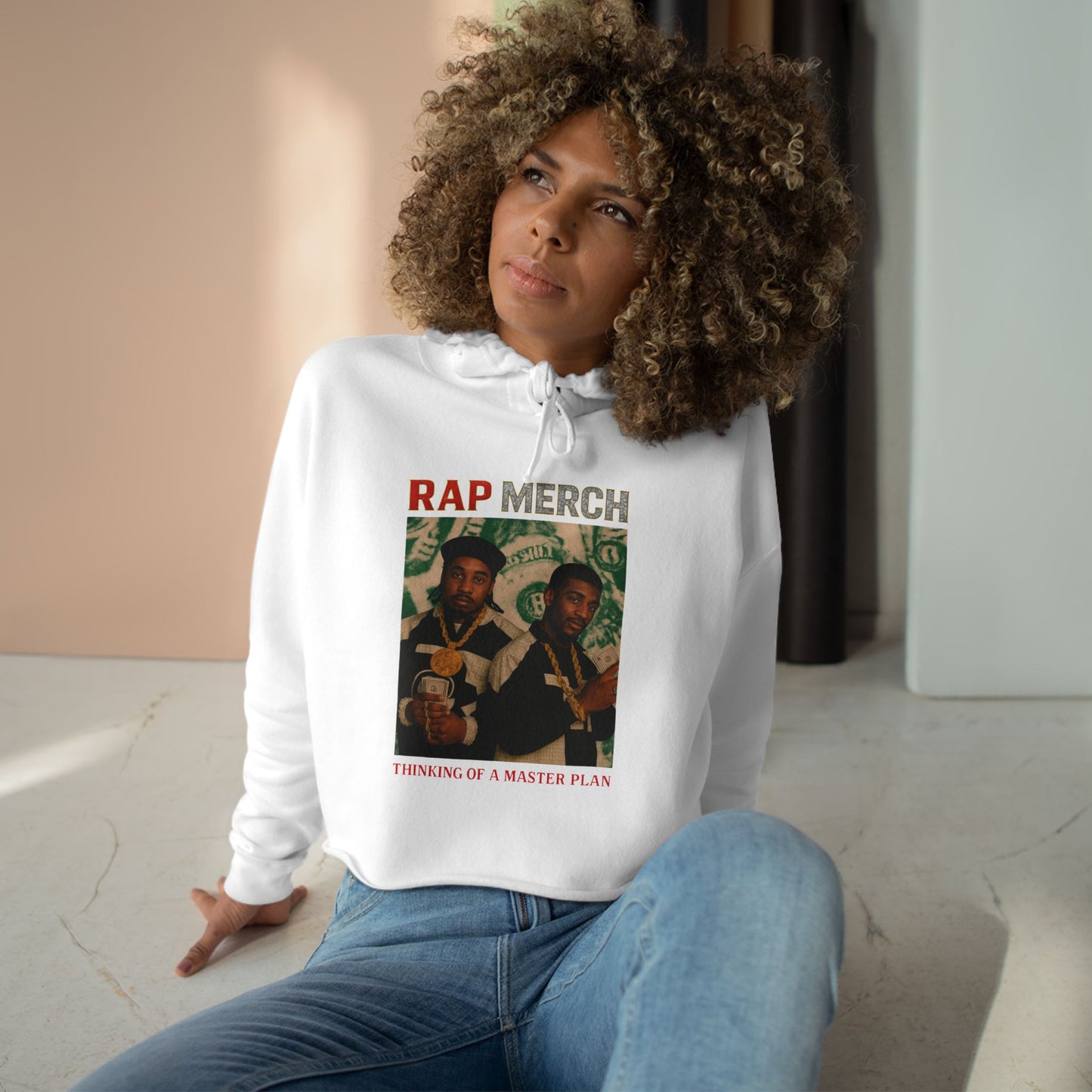 Vintage Rap Merch Crop Hoodie, Hip Hop Sweatshirt, Casual Streetwear, Gift for Music Lovers, Unisex Fashion
