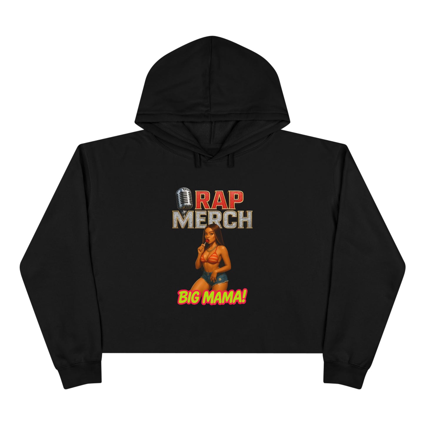 Rap Merch Crop Hoodie, Big Mama Hoodie, Music Lover Gift, Funny Hoodie for Her, Streetwear Crop Top, Casual Cozy Outfit
