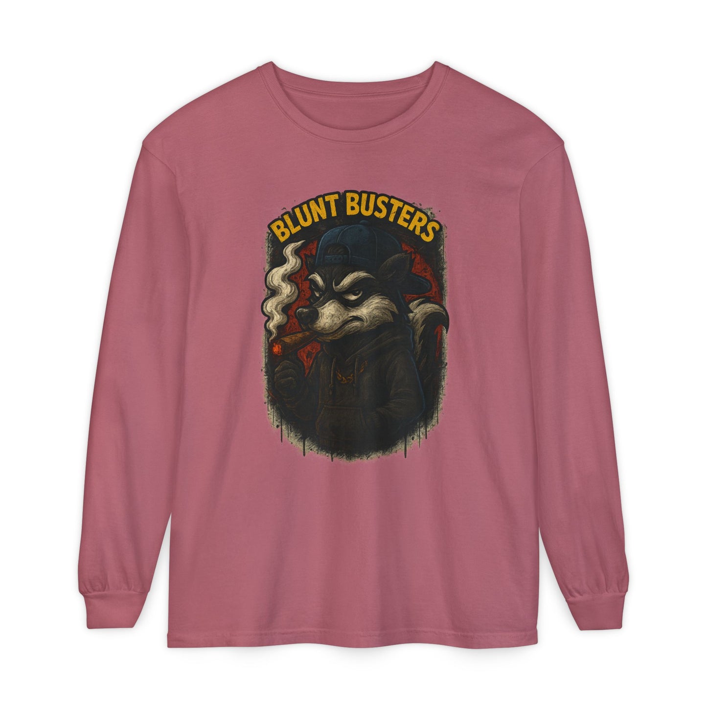 Retro Cartoon Long Sleeve T-Shirt for Casual Wear, Hipster Gift, Streetwear Style, Unisex Fashion, Graphic Tees, Blunt Busters Design