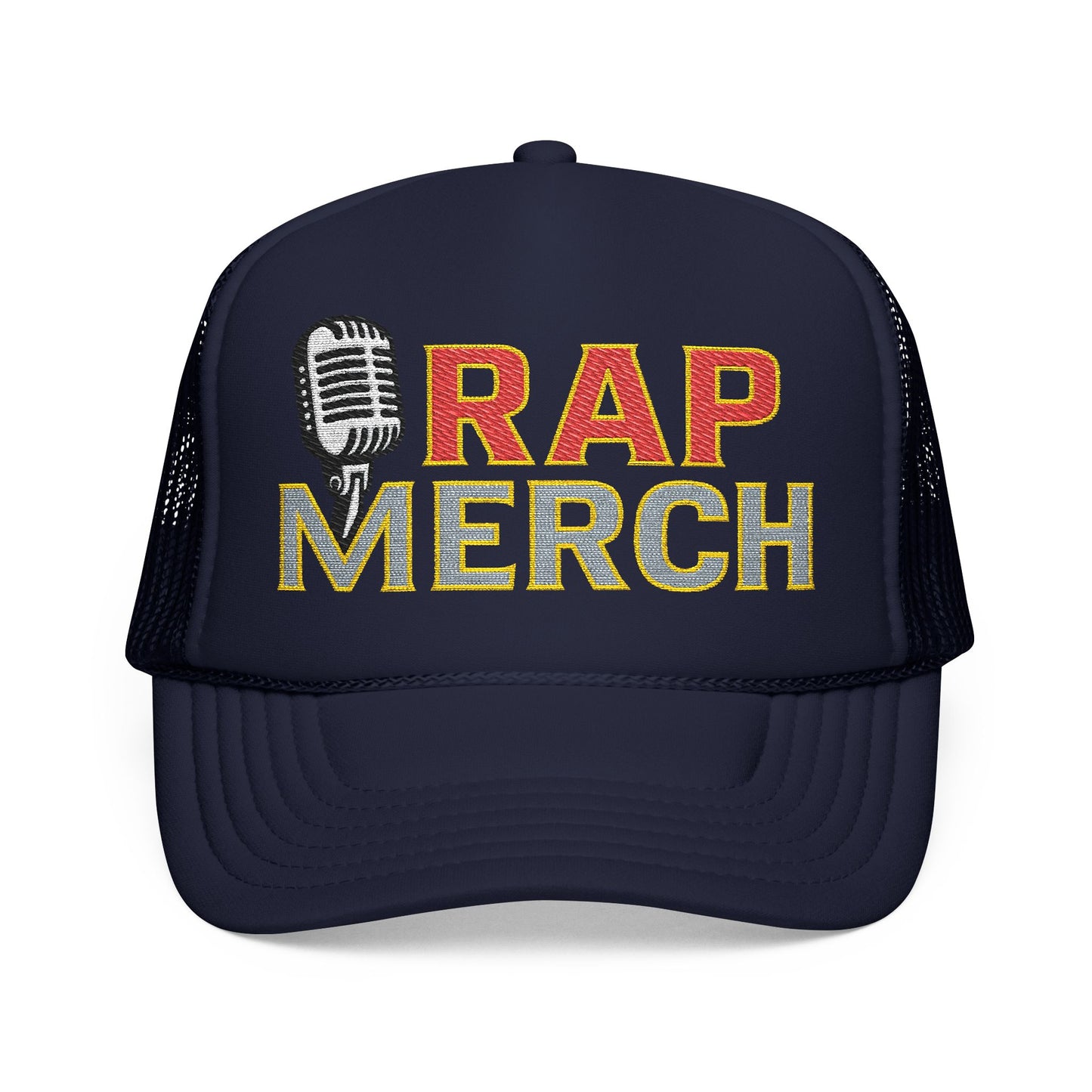 Embroidered Foam Trucker Hat | Retro Rap Merch Cap, Casual Outdoor Gear, Gift for Music Lovers, Streetwear Accessory