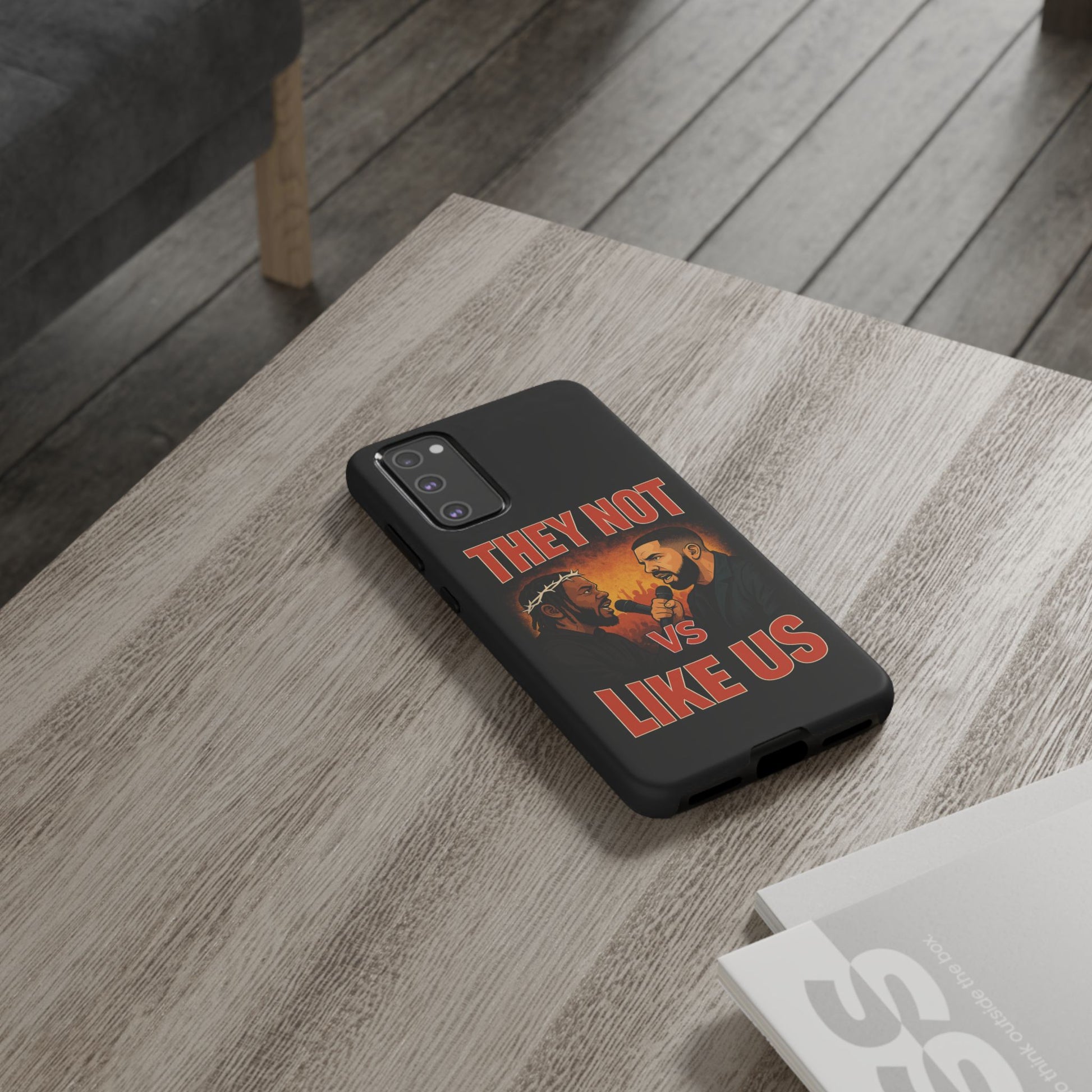 "Tough phone case, durable iPhone cover with funny design, perfect gift for Drake fans.