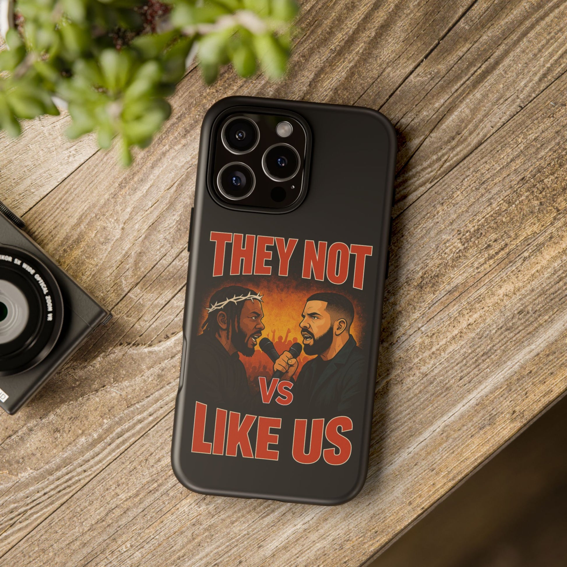 "Tough phone case, durable iPhone cover with funny design, perfect gift for Drake fans.