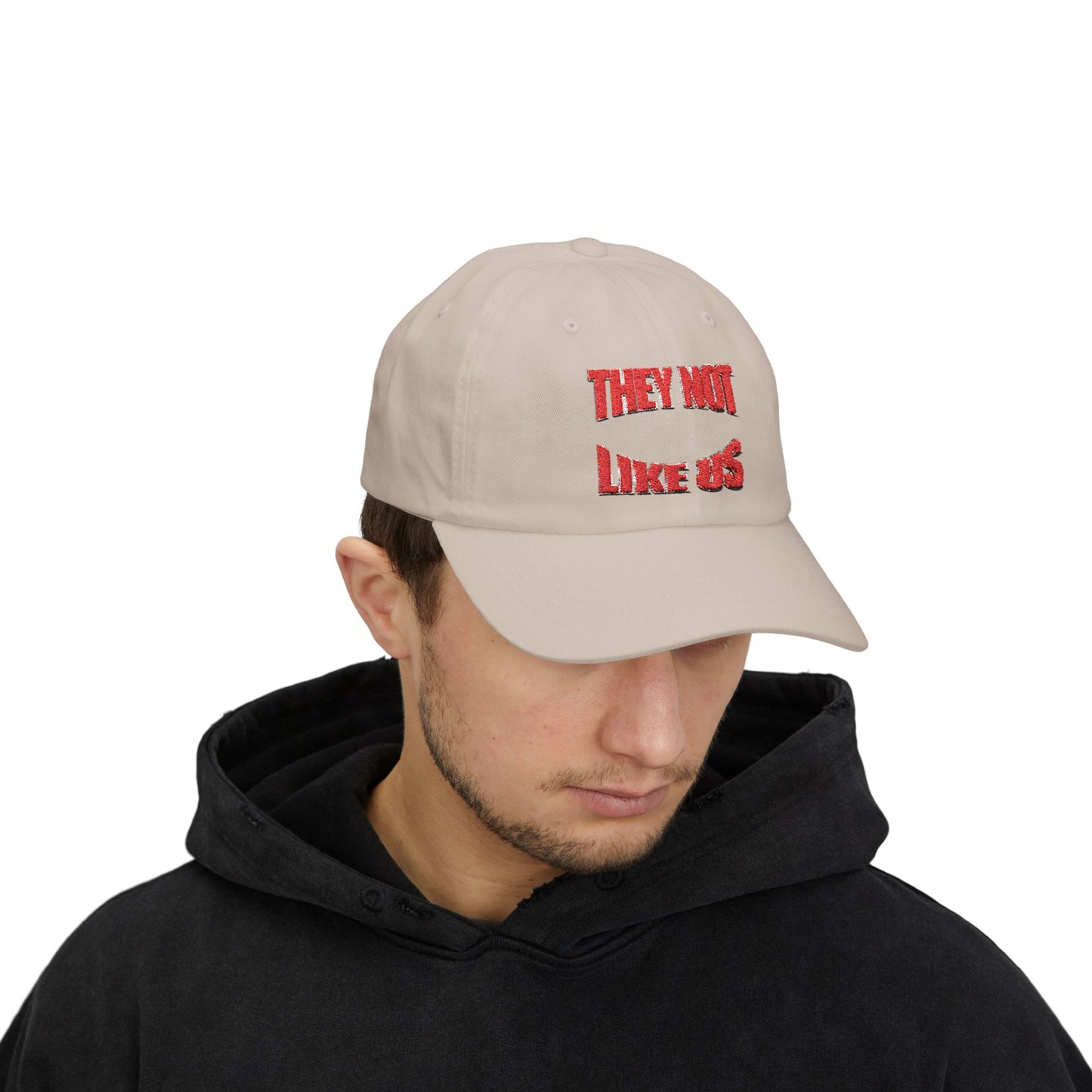 Classic Dad Cap with 'They Not Like Us' Embroidery, Trendy Hat, Adjustable Cap, Fashion Accessory, Gift for Him, Casual Style