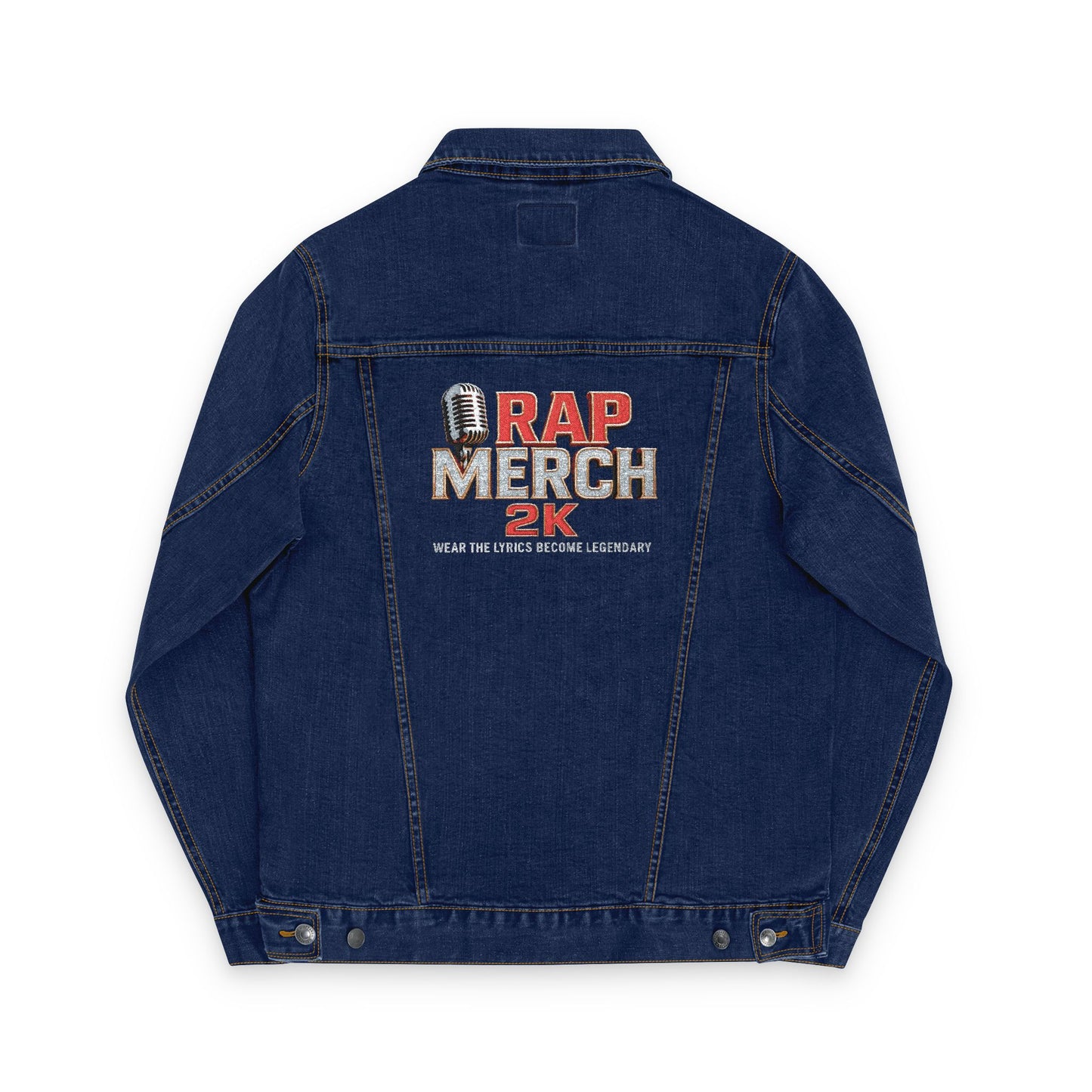 Embroidered RAP MERCH Denim Jacket