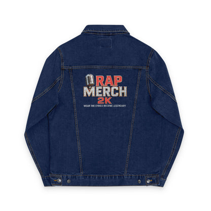 Embroidered RAP MERCH Denim Jacket