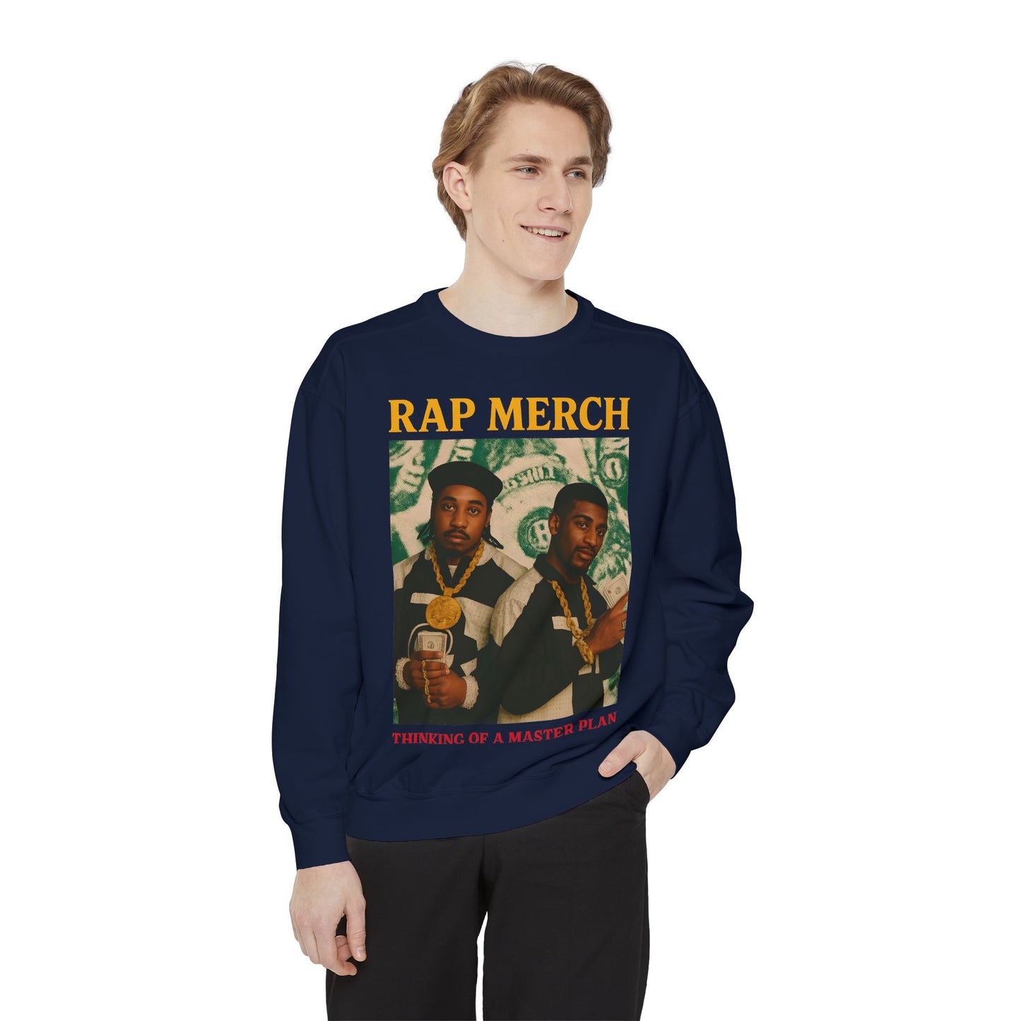 Rap Merch Unisex Garment-Dyed Sweatshirt, Cool Streetwear, Gift for Hip-Hop Fans, Casual Wear, Music Lover's Apparel
