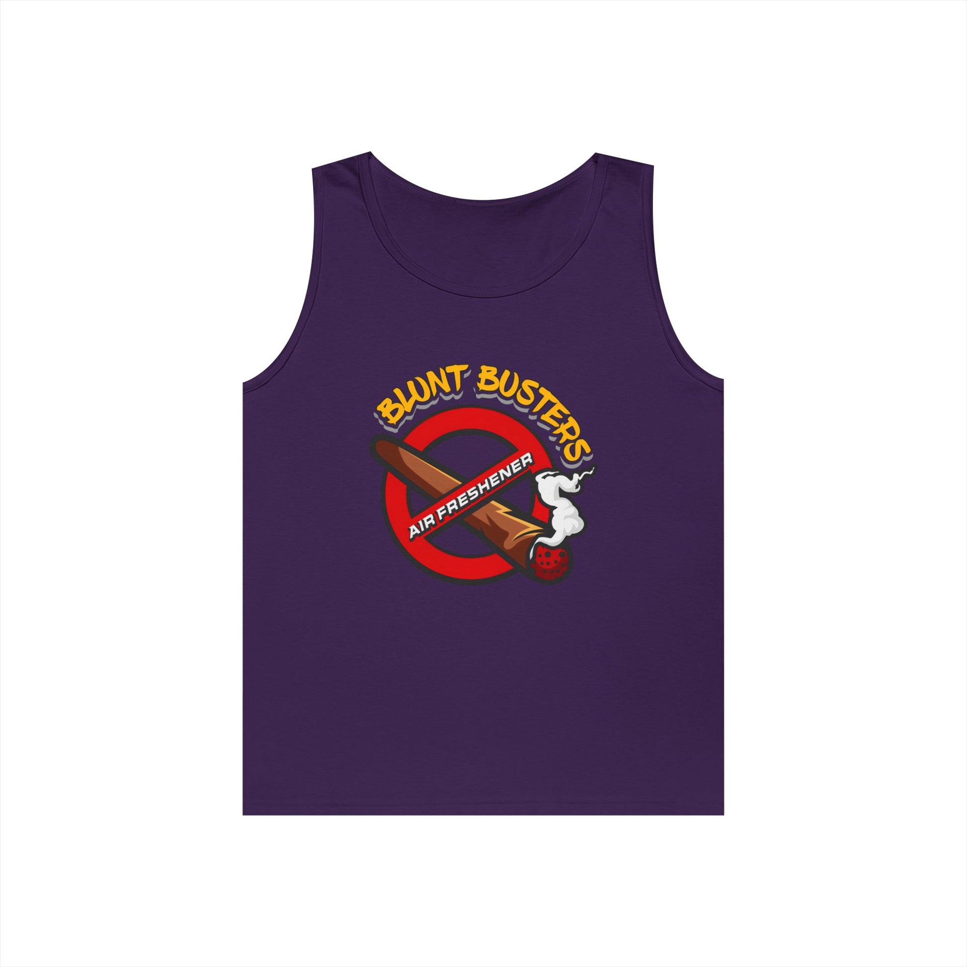 "Blunt Busters unisex heavy cotton tank top, fun summer tee for parties, festivals, and casual wear."
